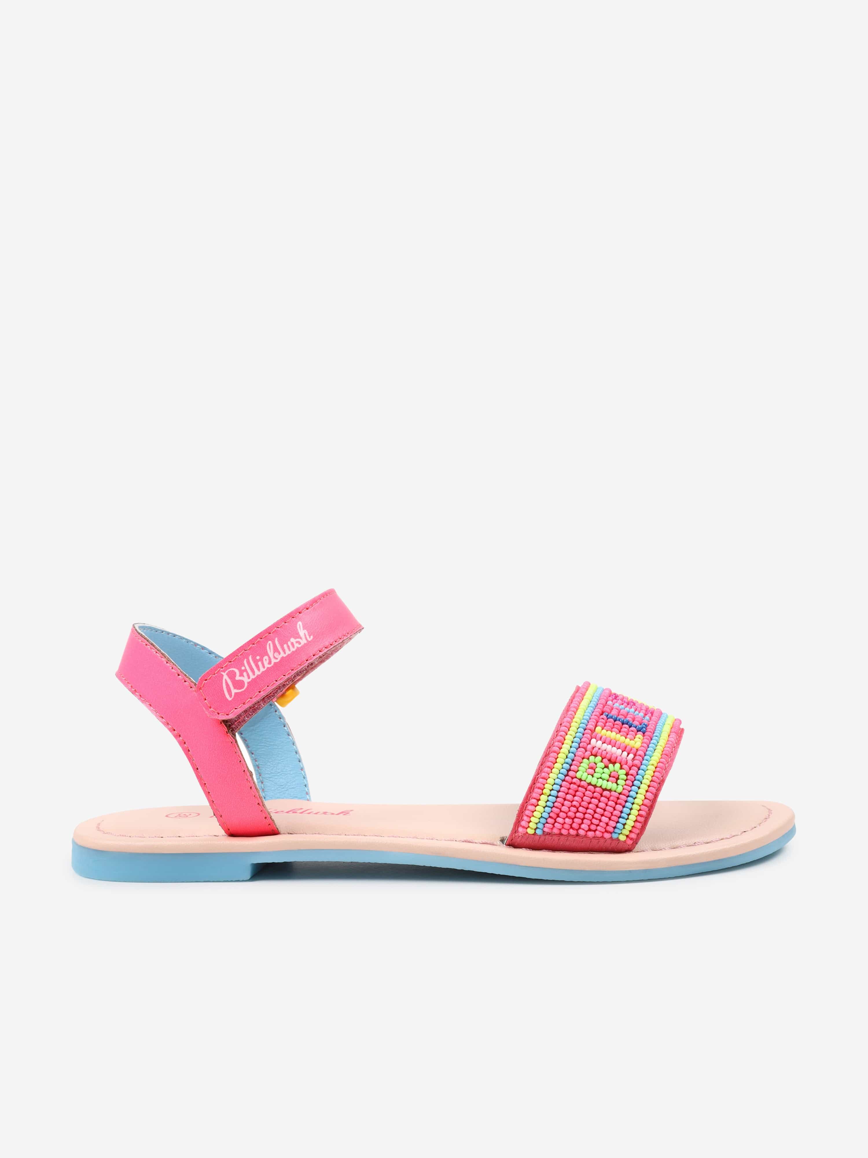 Billieblush Girls Logo Sandals in Pink With Mastercard