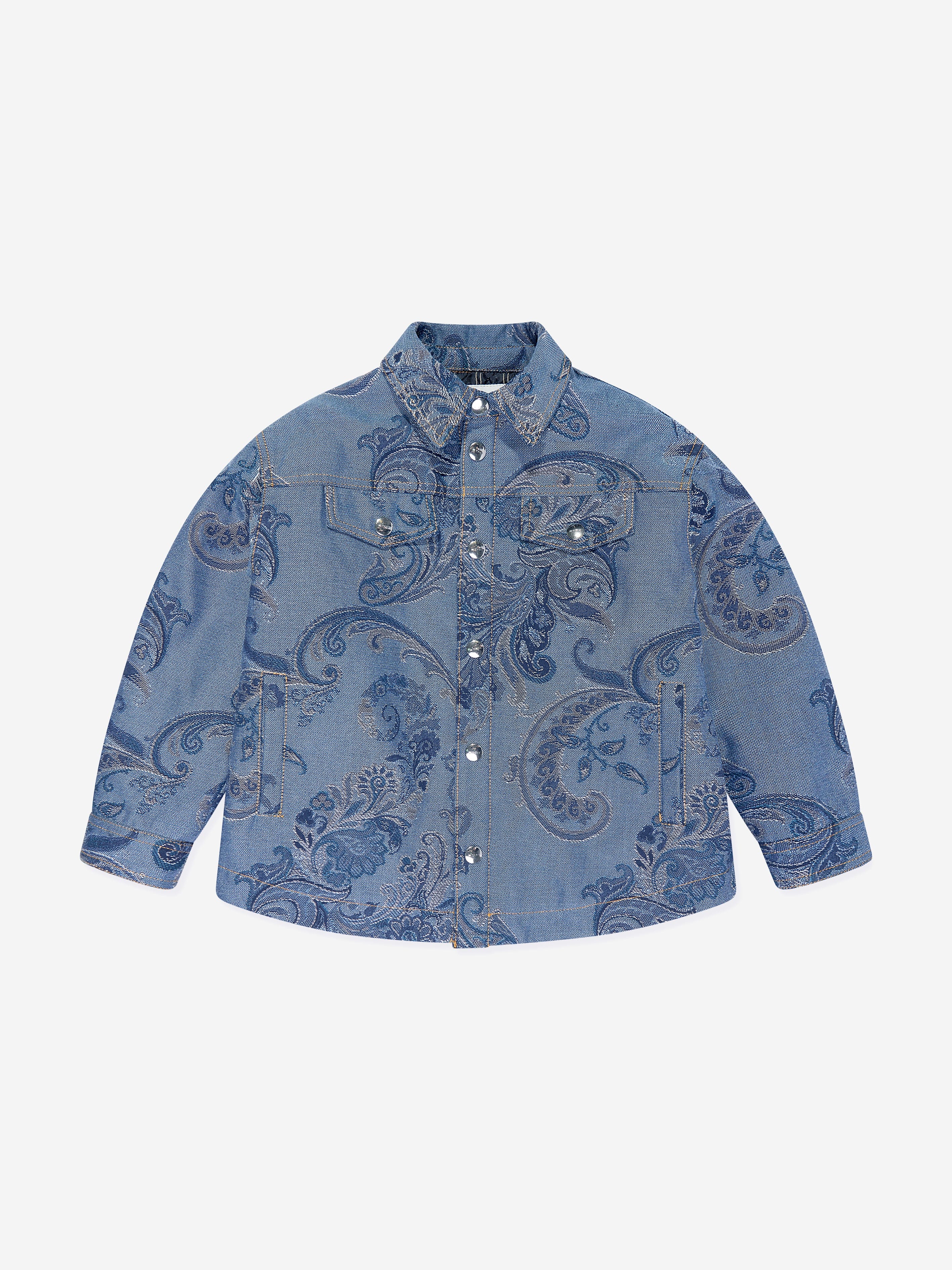Etro Kids Paisley Print Jacket in Blue Sale Huge Surprise