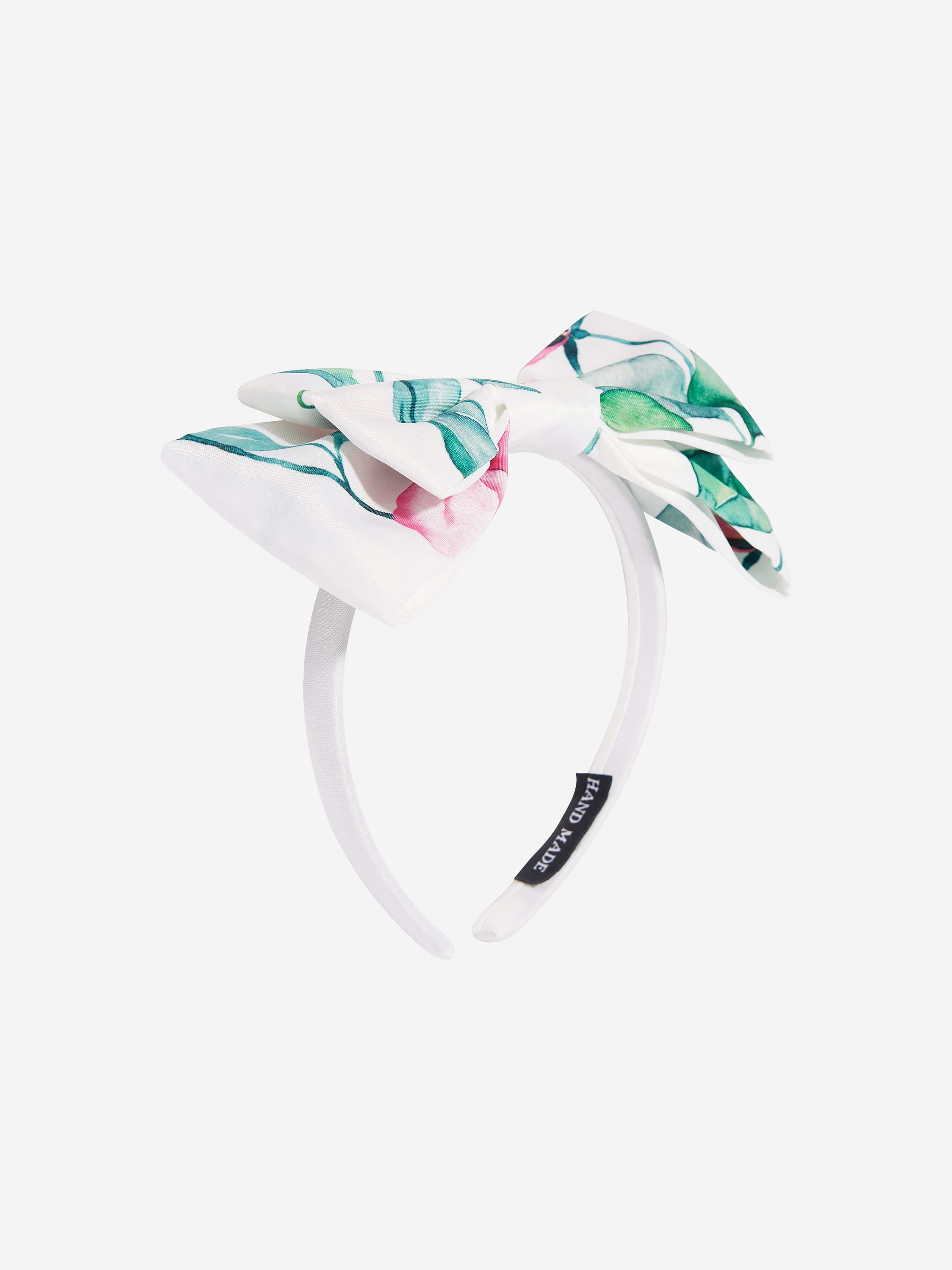 Mama Luma Girls Abstract Leaf Headband in White Cheap Sale Good Selling