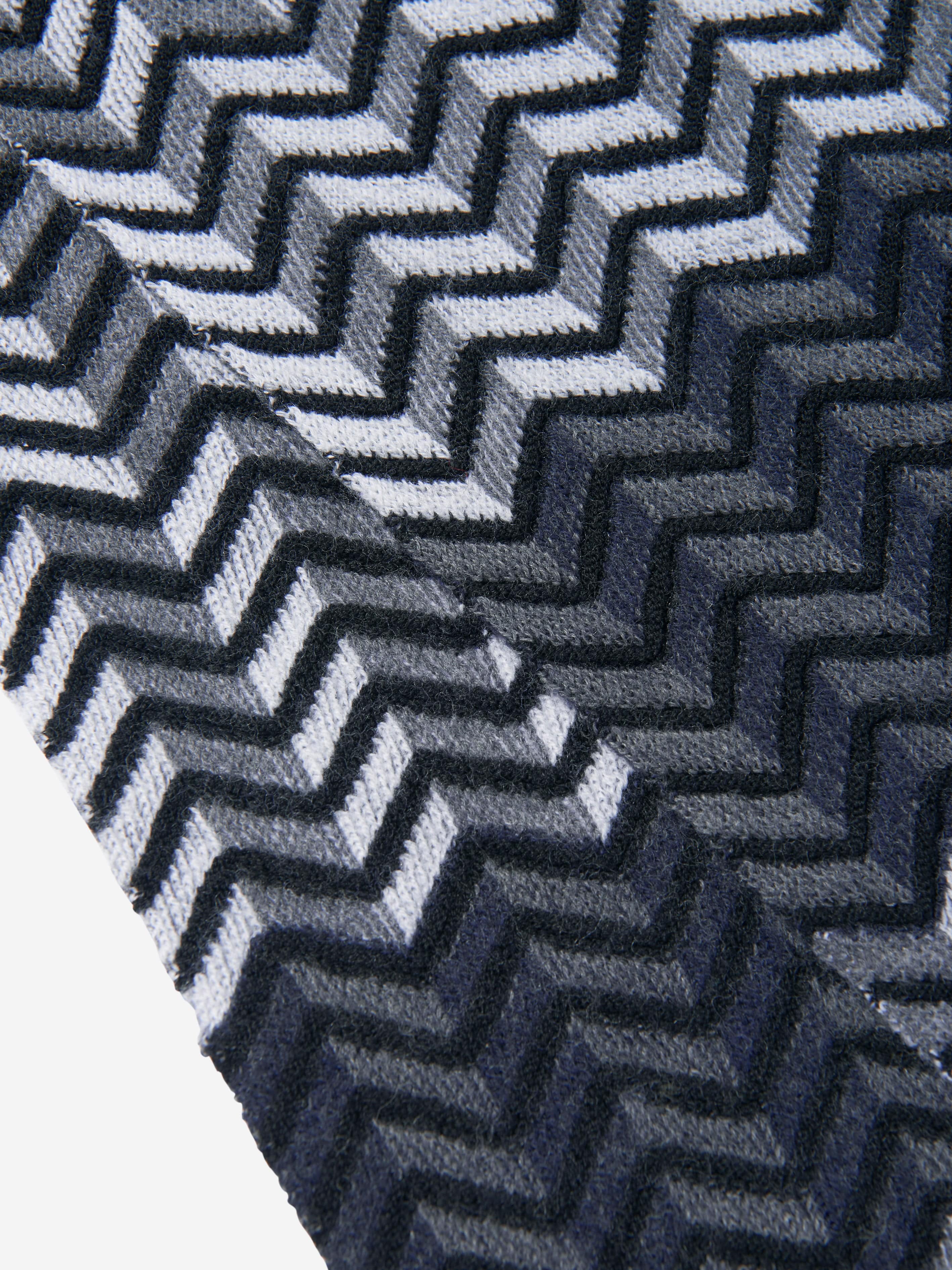 Missoni Boys Wool Zigzag Scarf in Black Cheap Brand New Unisex