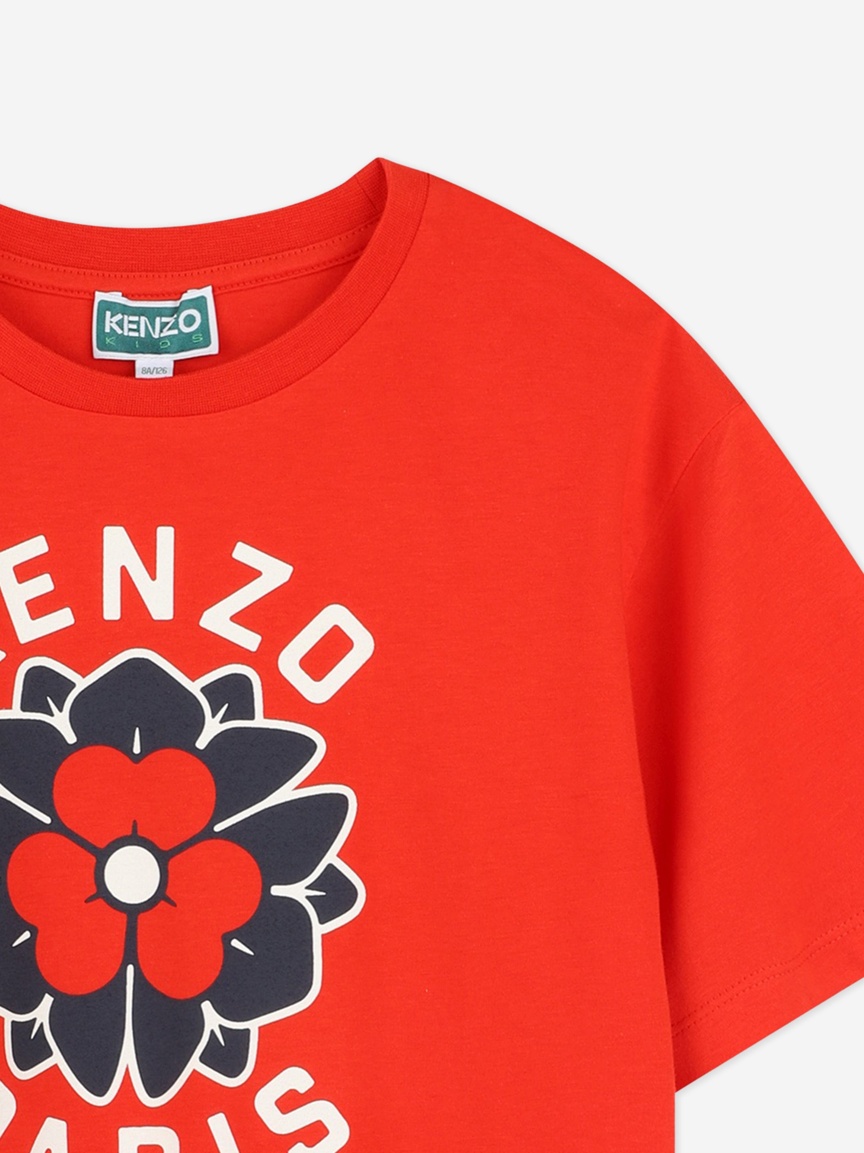 Girls Boke Flower T-Shirt in Red Cheap Sale 100% Guaranteed