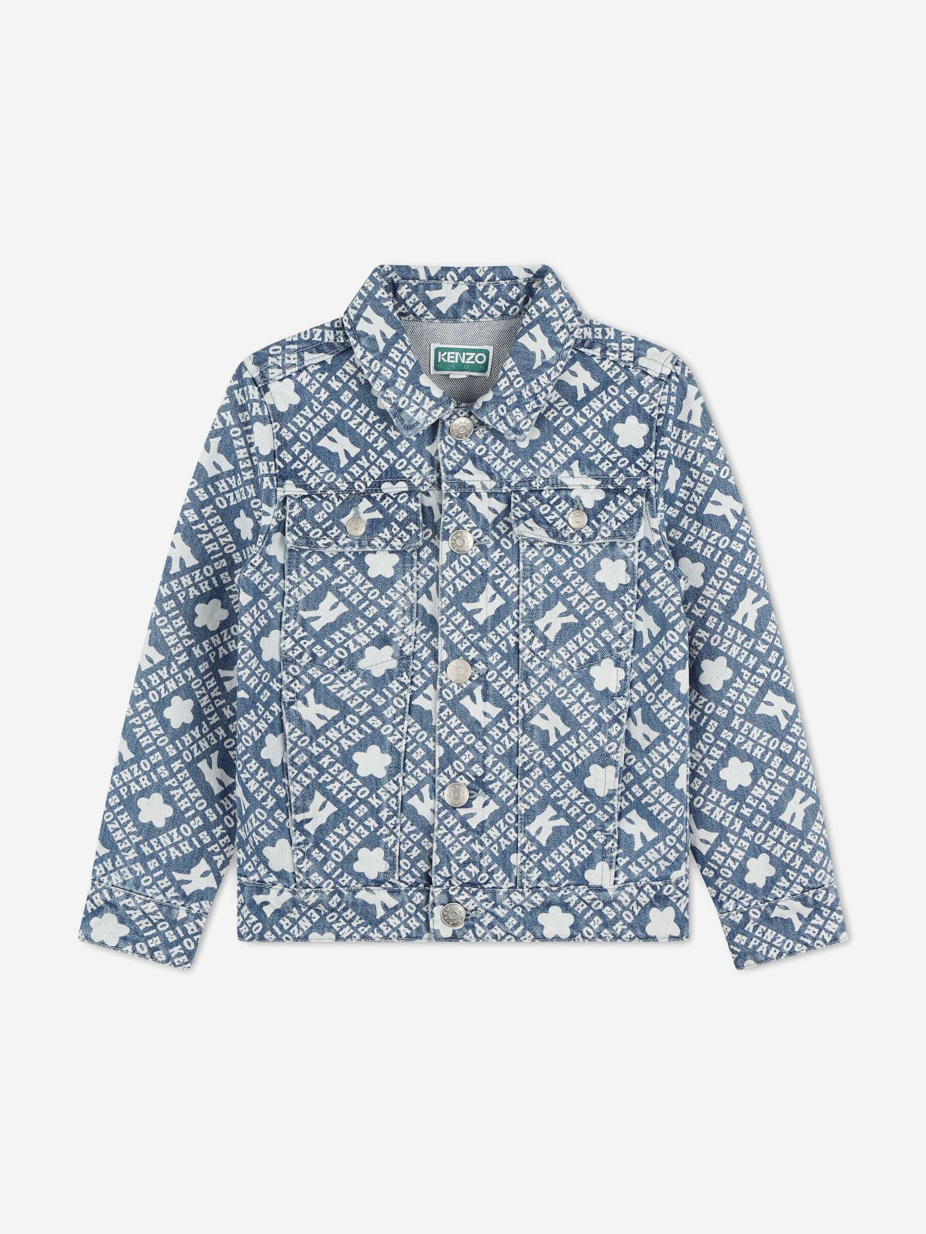 KENZO Kids Logo Denim Jacket in Blue Cheapest Pice