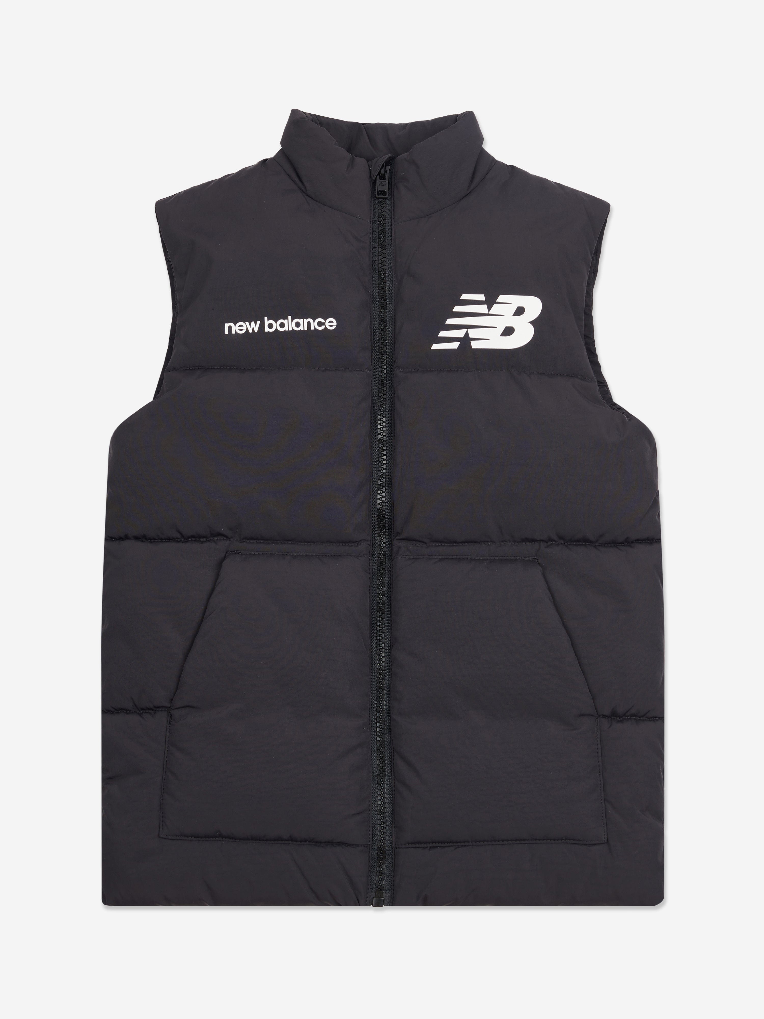 New Balance Boys Logo Quilted Gilet in Black Free Shipping Best Pices