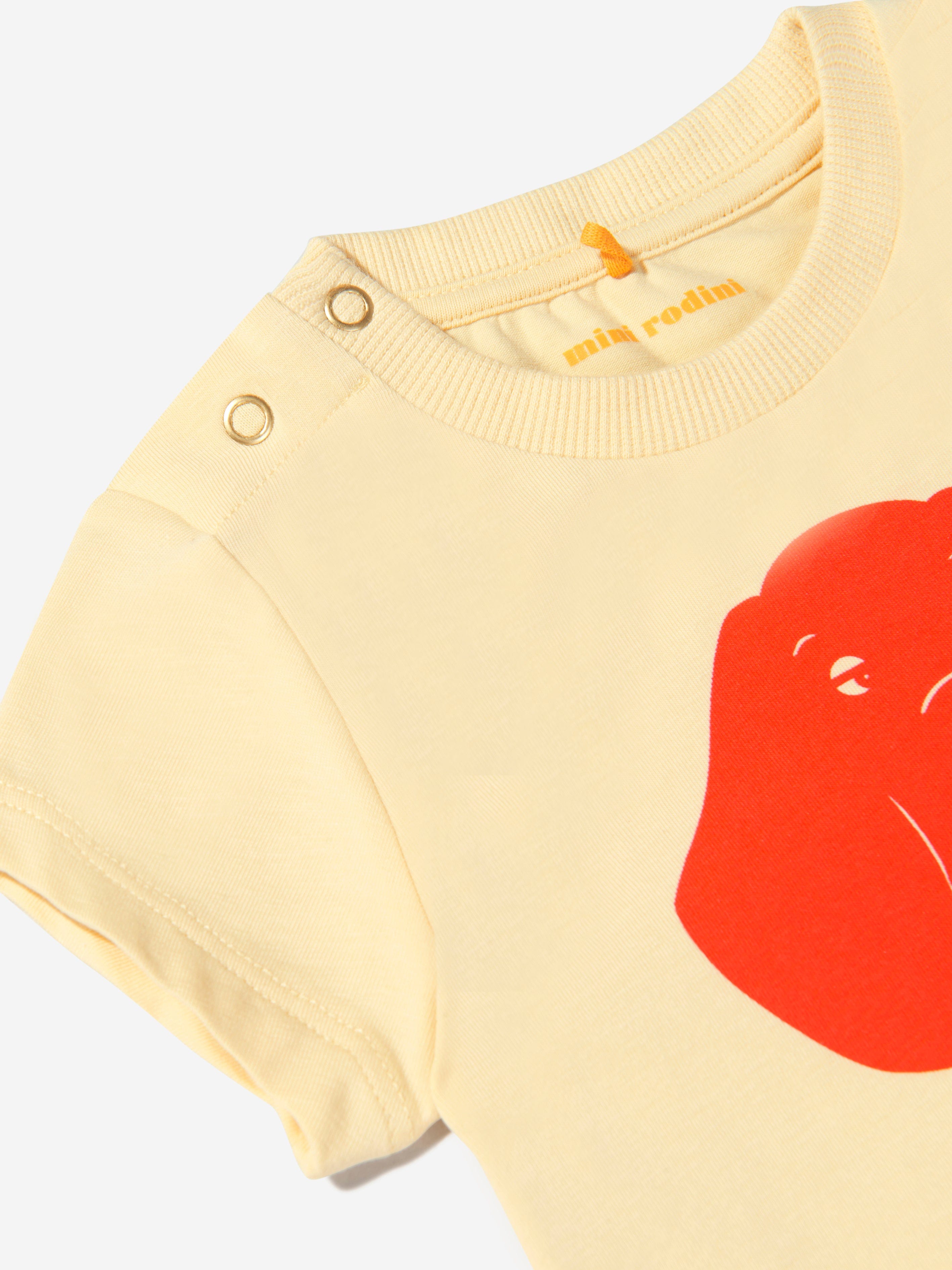 Mini Rodini Unisex Organic Cotton Elephant T-Shirt Classic For Sale