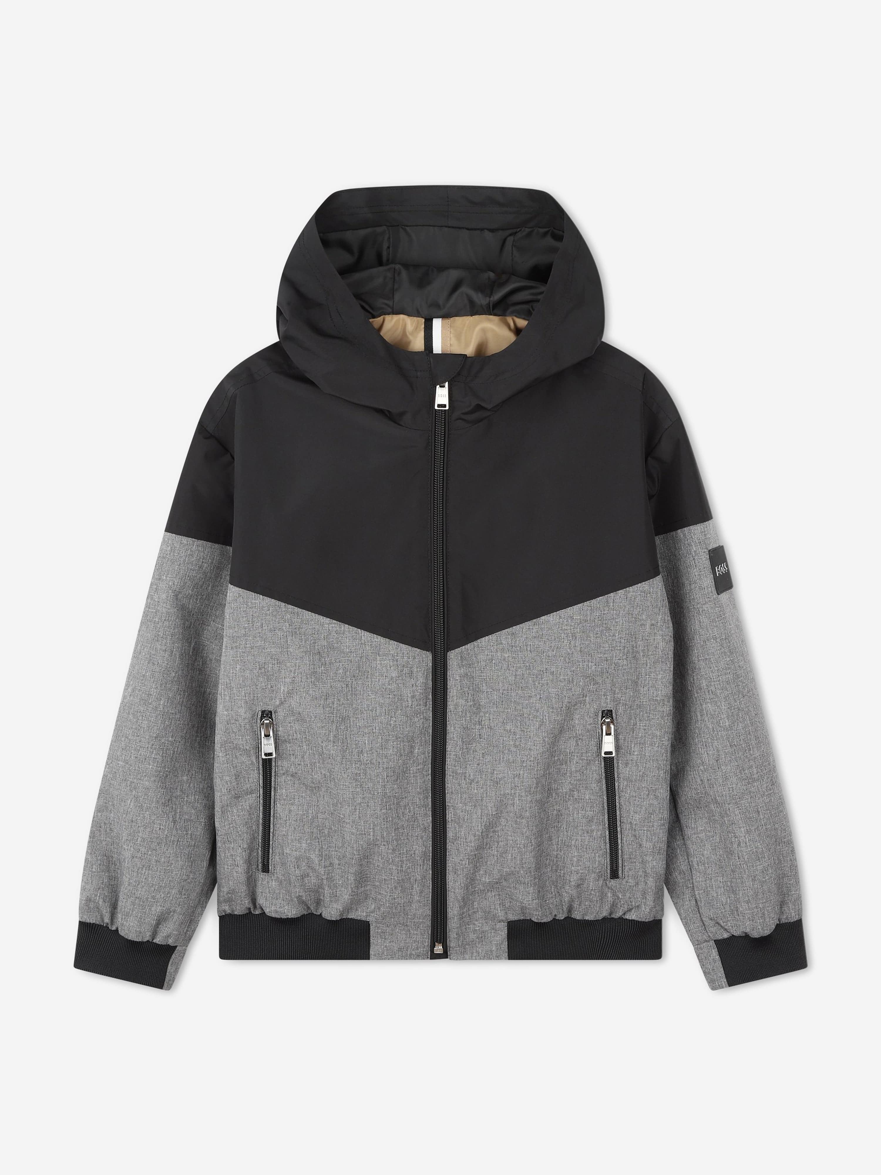 BOSS Boys Two-Tone Windbreaker Black Sale Lowest Pice