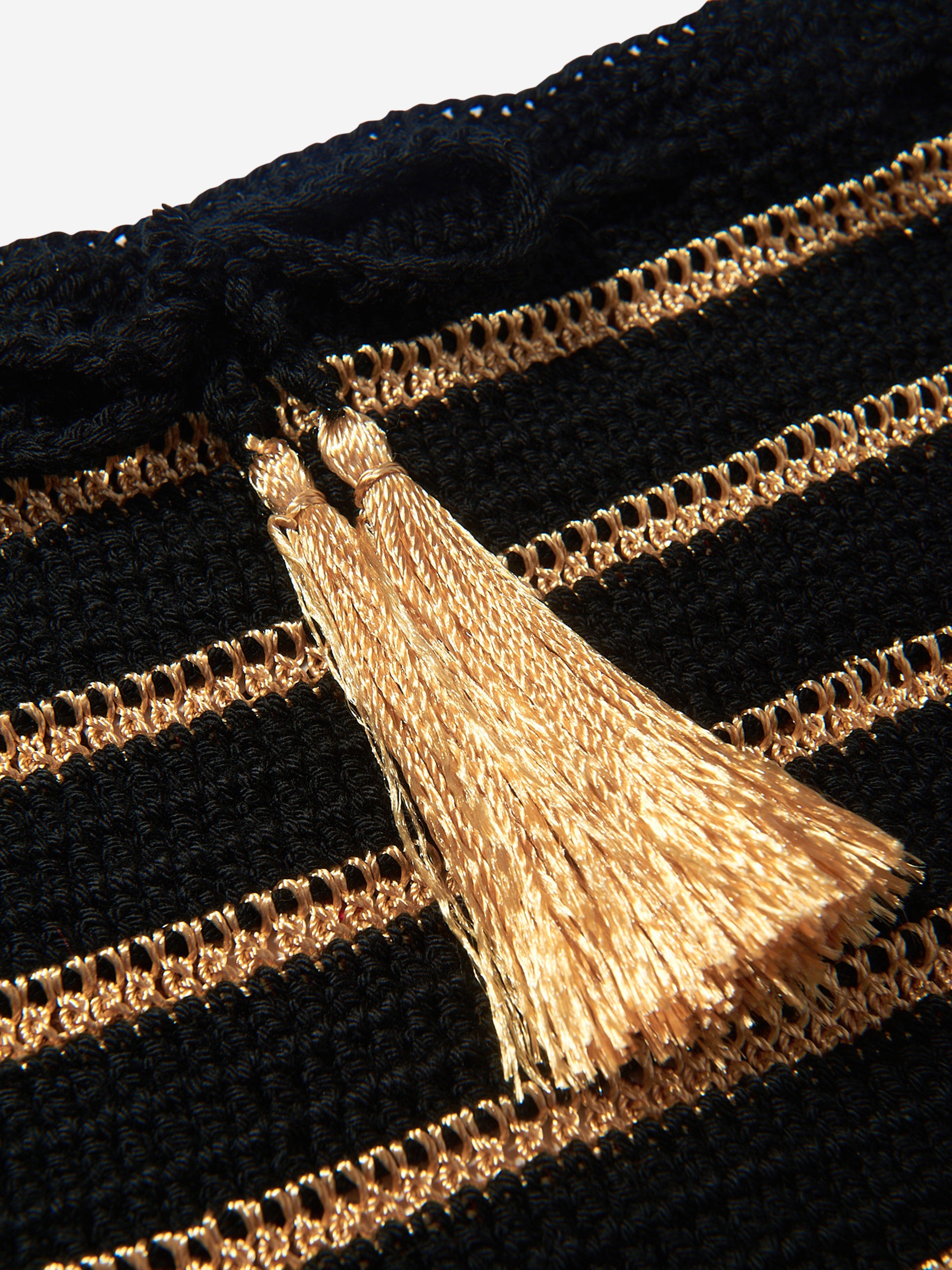 Nessi Byrd Girls Frilly Crocheted Yulia Skirt in Black Discount Big Sale