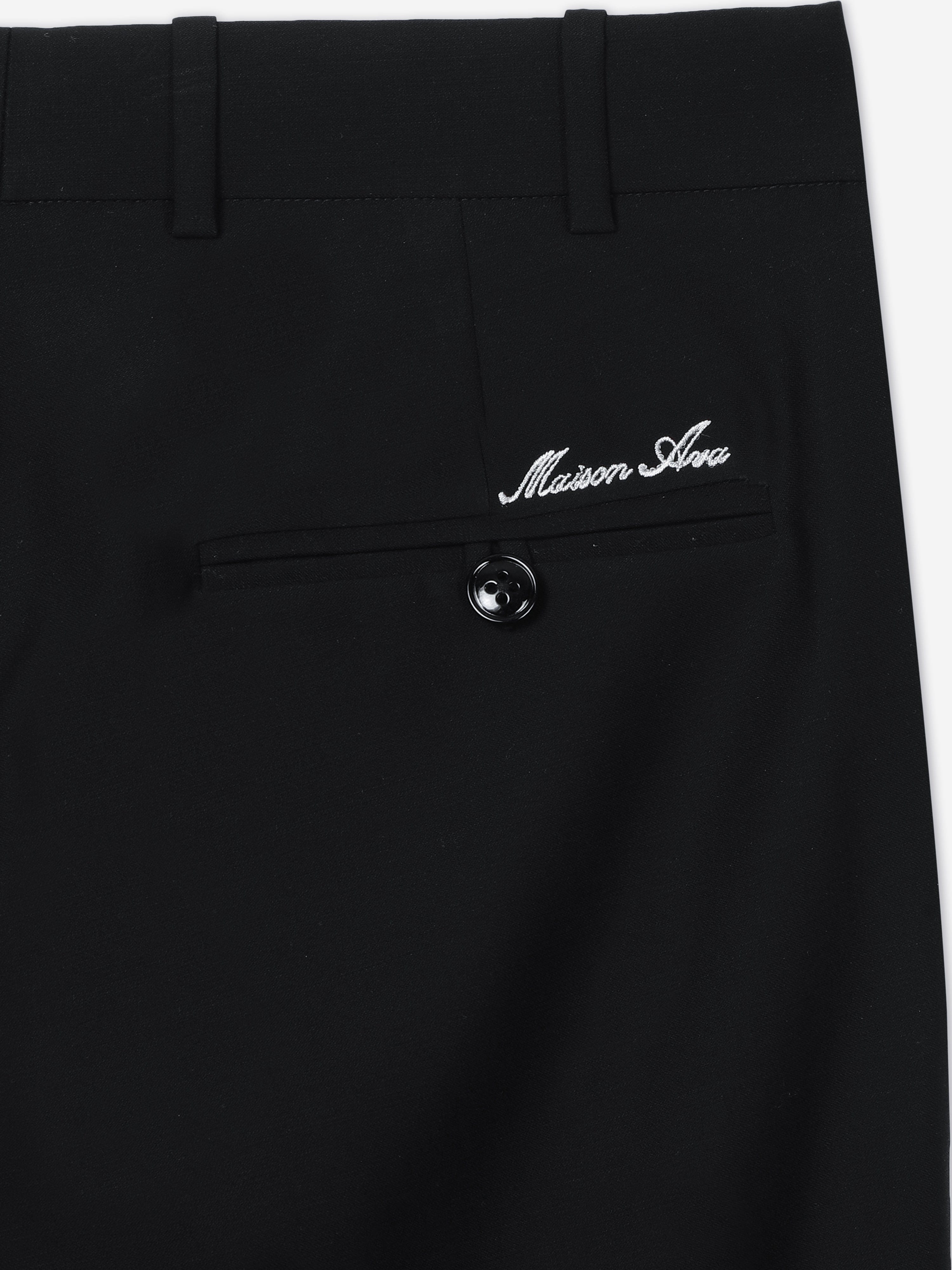 Maison Ava Boys Floral Lucien Trousers in Black Outlet Best Sale