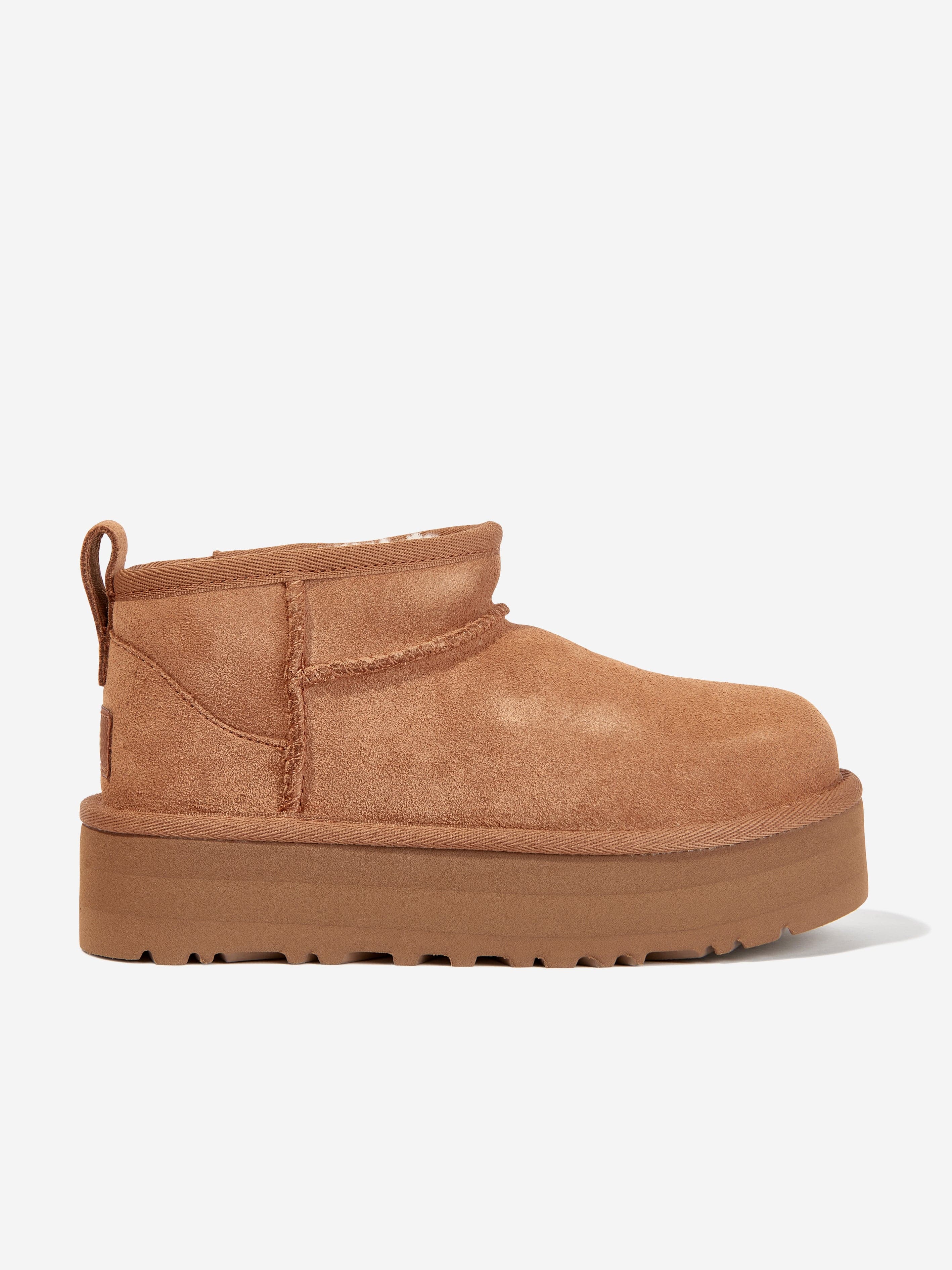 UGG Girls Classic Ultra Mini Platform Boots in Brown Outlet Where Can You Find