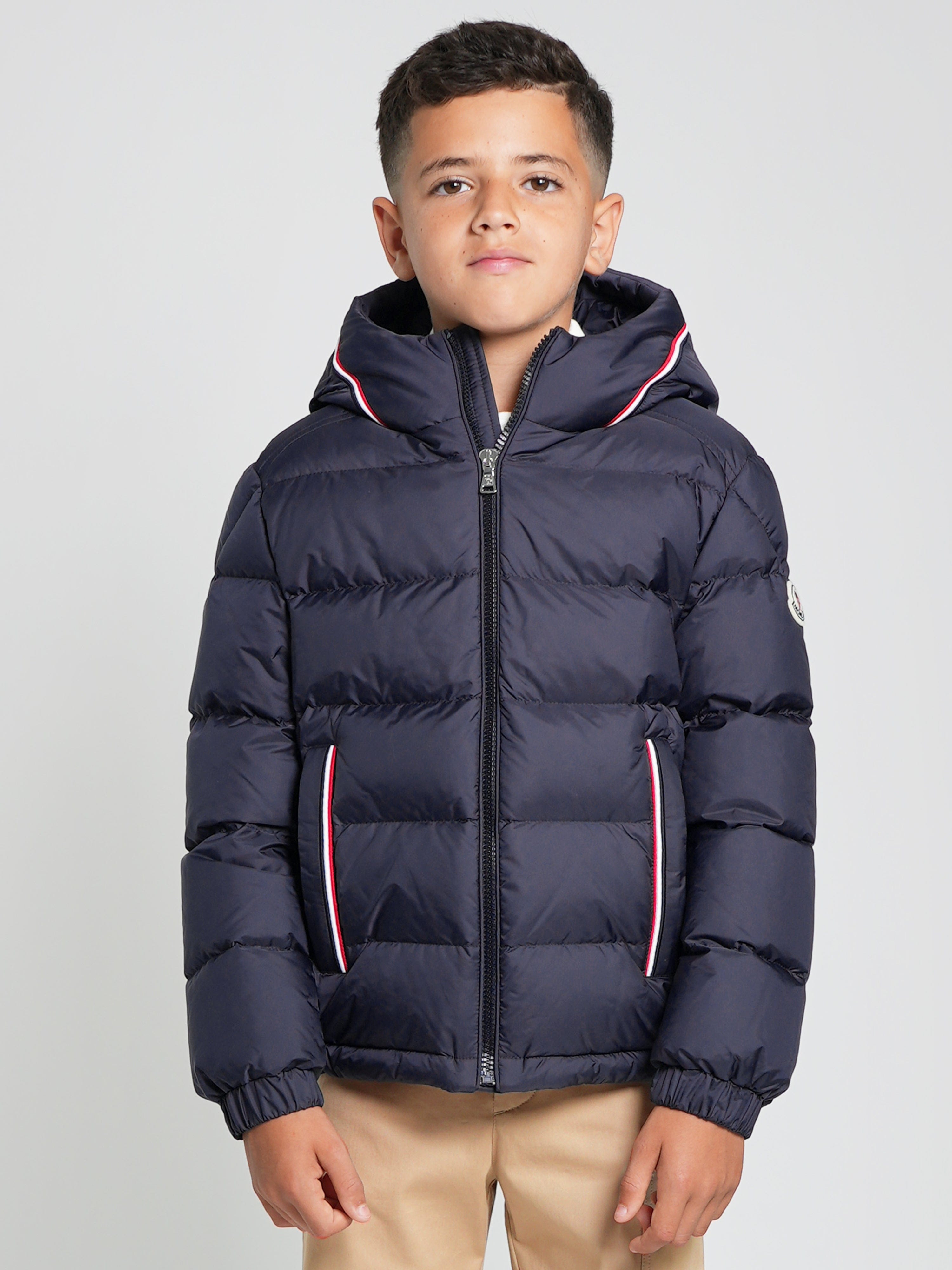 Moncler Enfant Boys Down Padded Merary Jacket in Navy Cheap Wholesale