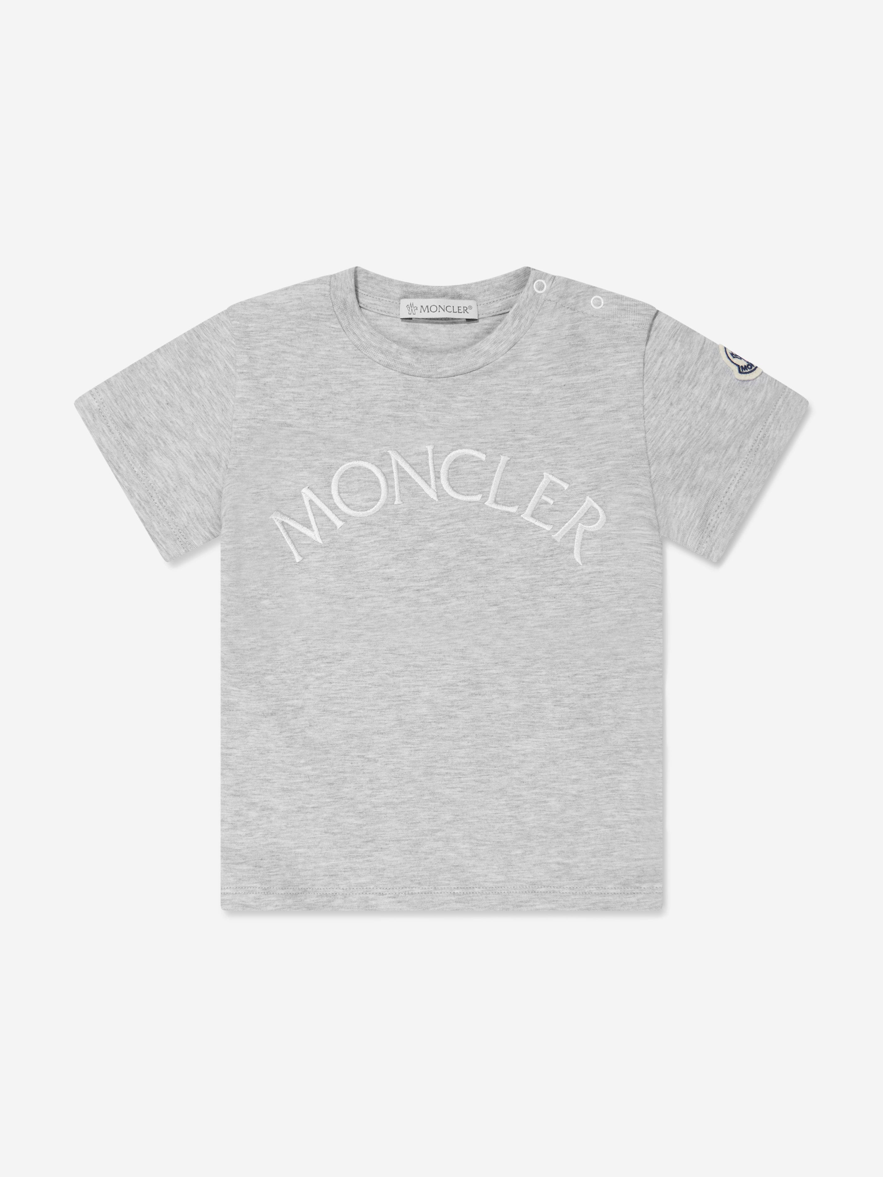 Moncler Enfant Baby Girls Logo T-Shirt in Grey Buy Cheap Choice