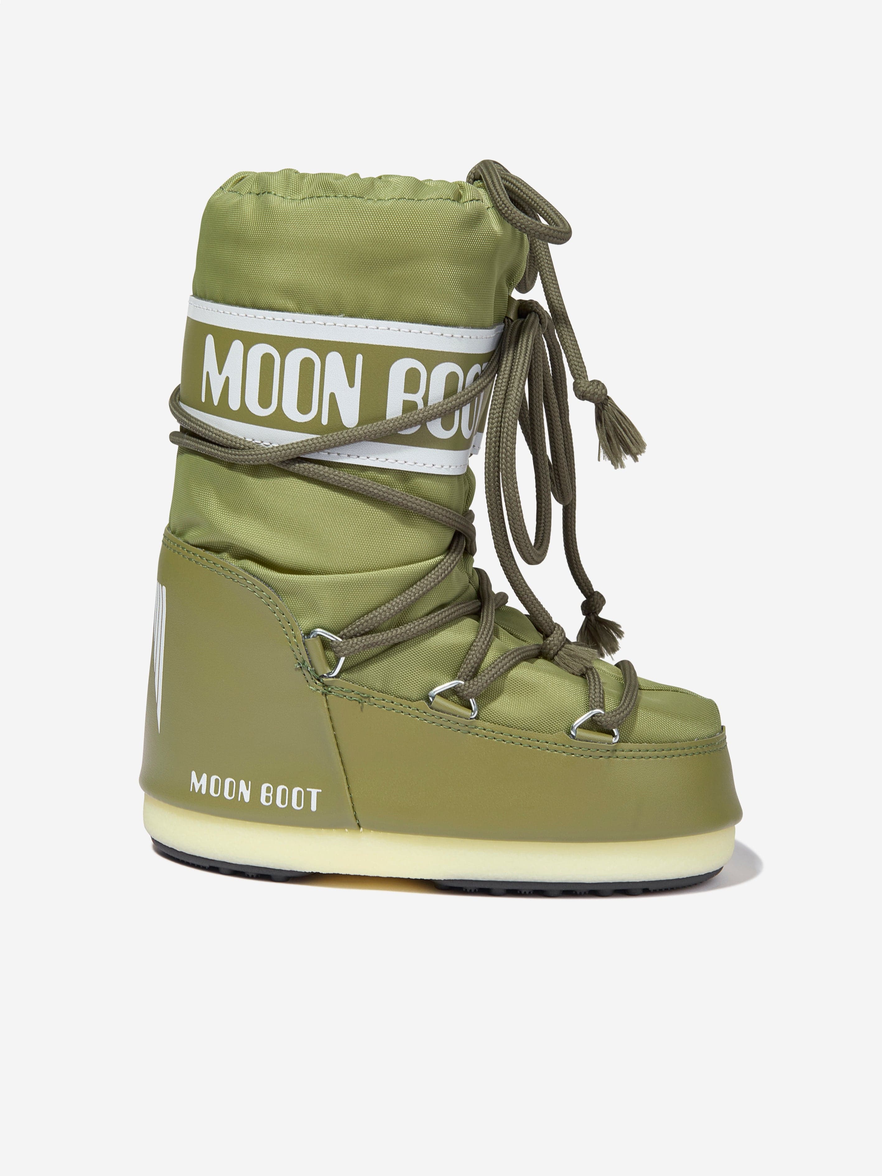 Moon Boot Kids Icon Nylon Snow Boots in Green Clearance Deals