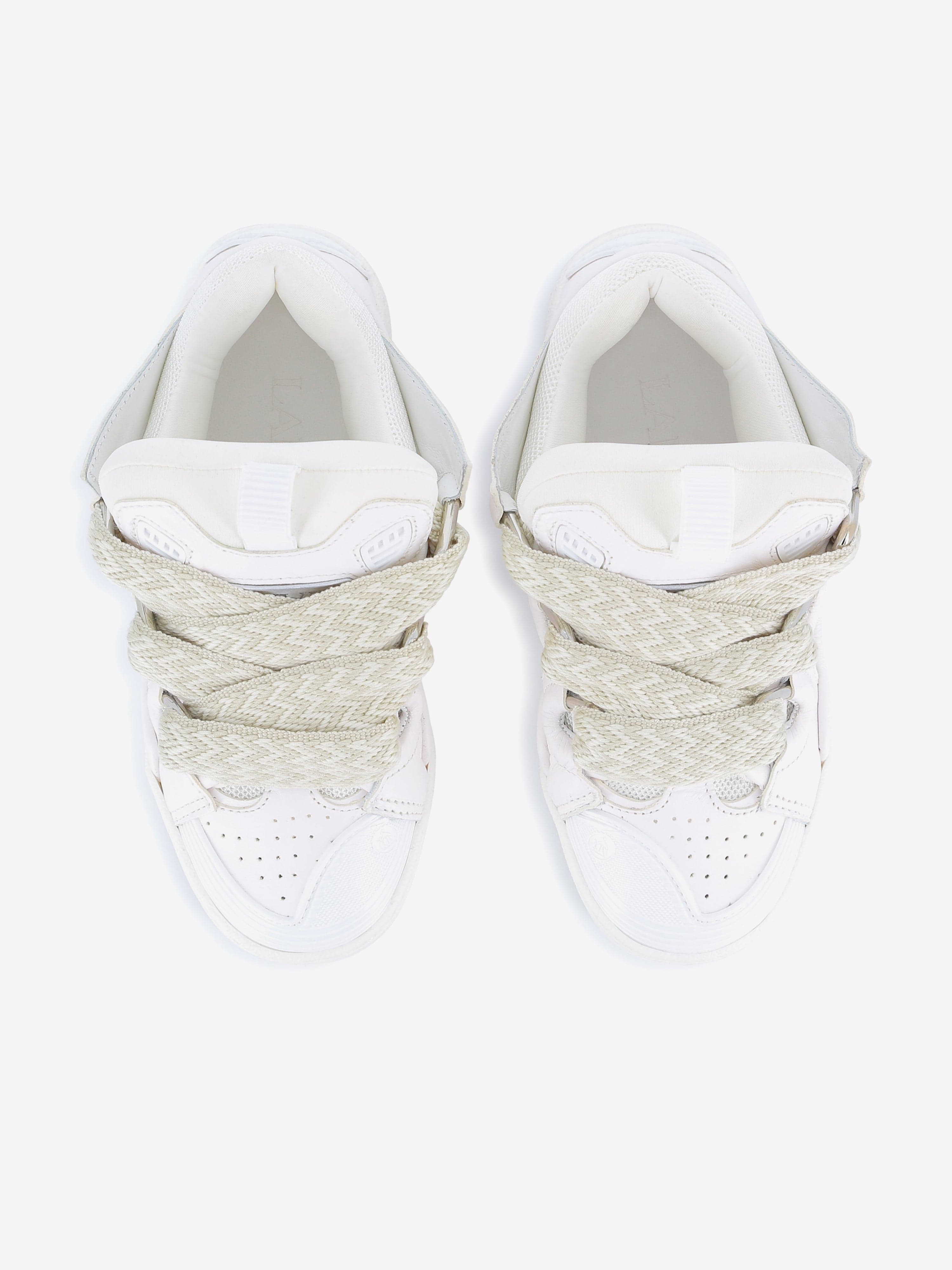 Lanvin Kids Leather Curb Trainers in White Ebay Cheap Pice
