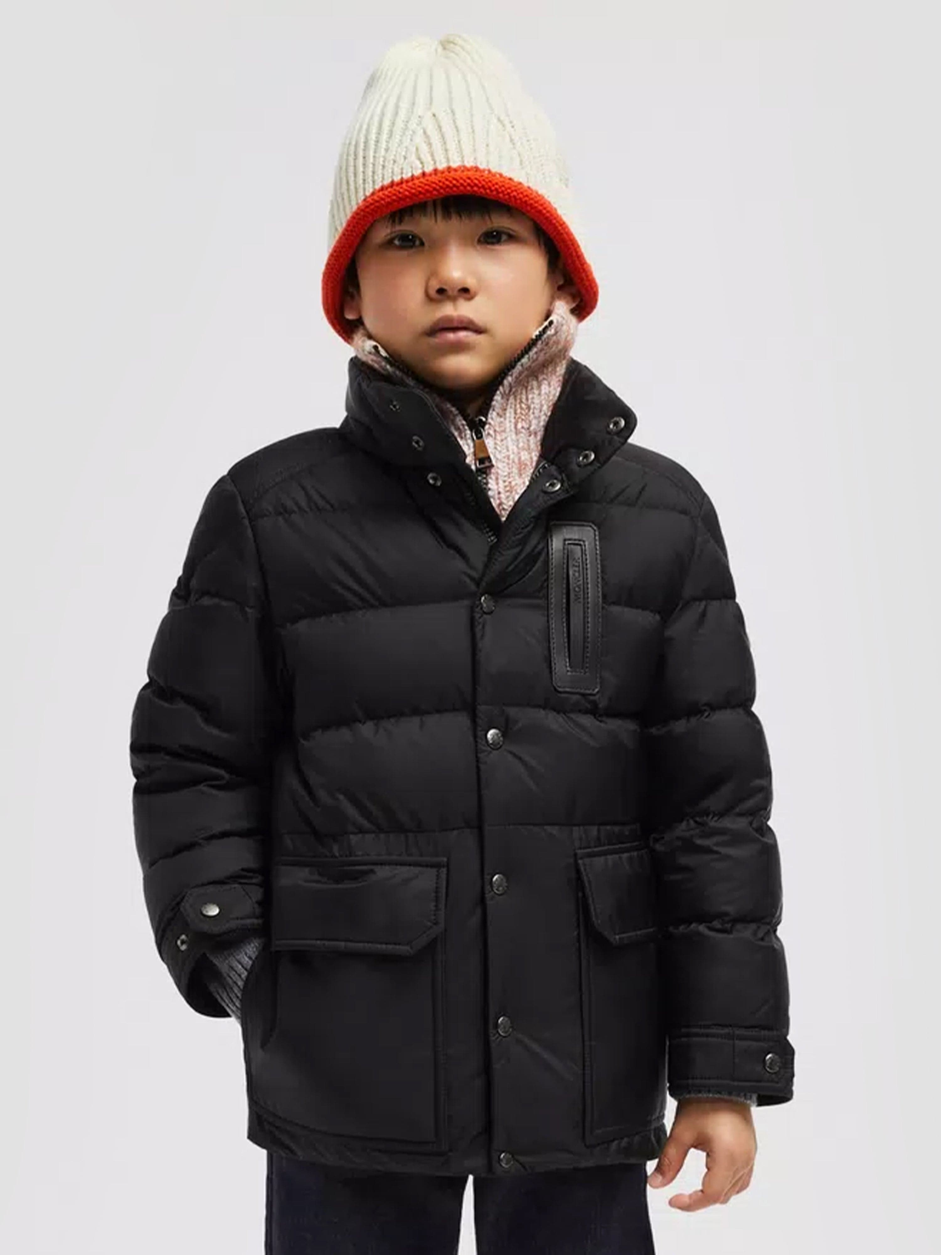 Moncler Enfant Boys Down Padded Klopas Short Parka in Black Cheap Sale Online