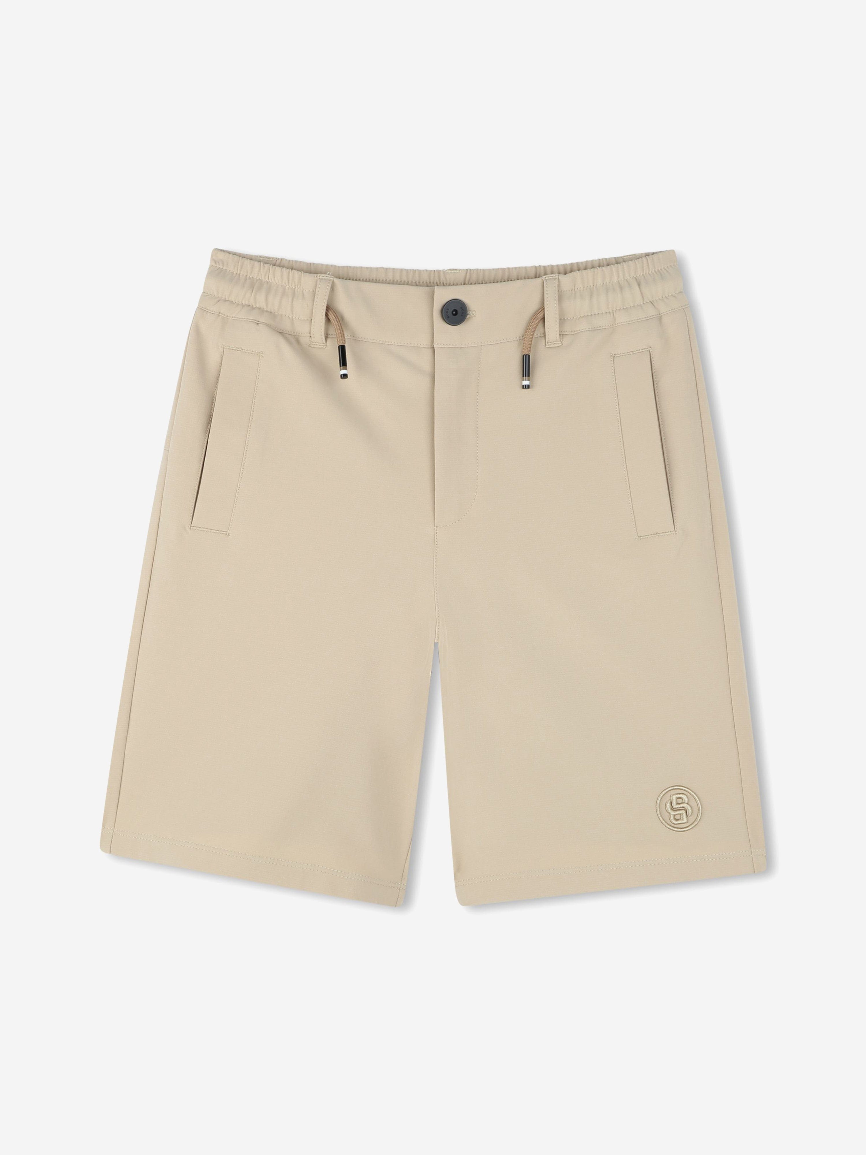 BOSS Boys Logo Bermuda Shorts in Beige Cheap Order