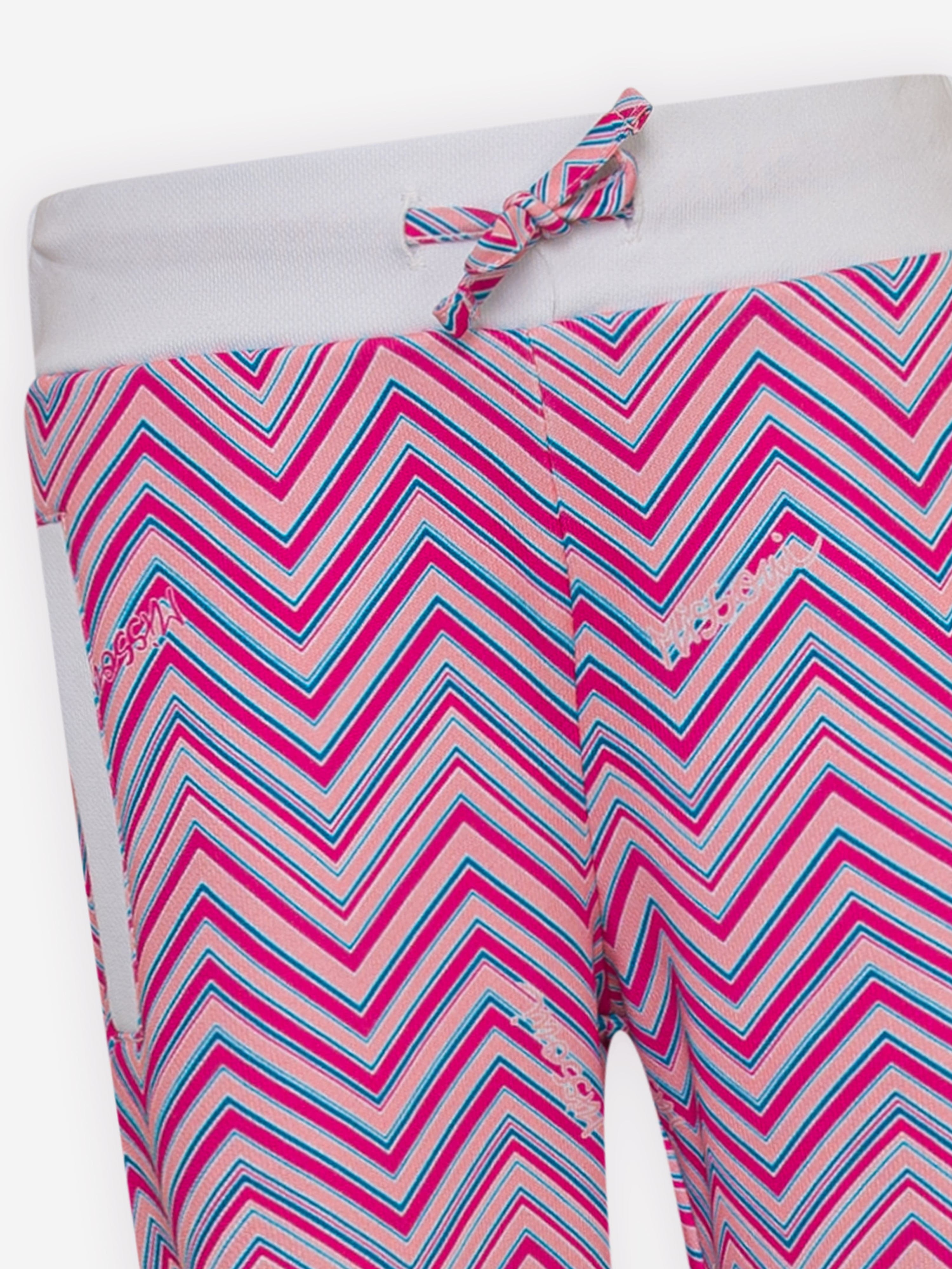 Missoni Girls Zigzag Joggers in Pink Discount Shop For
