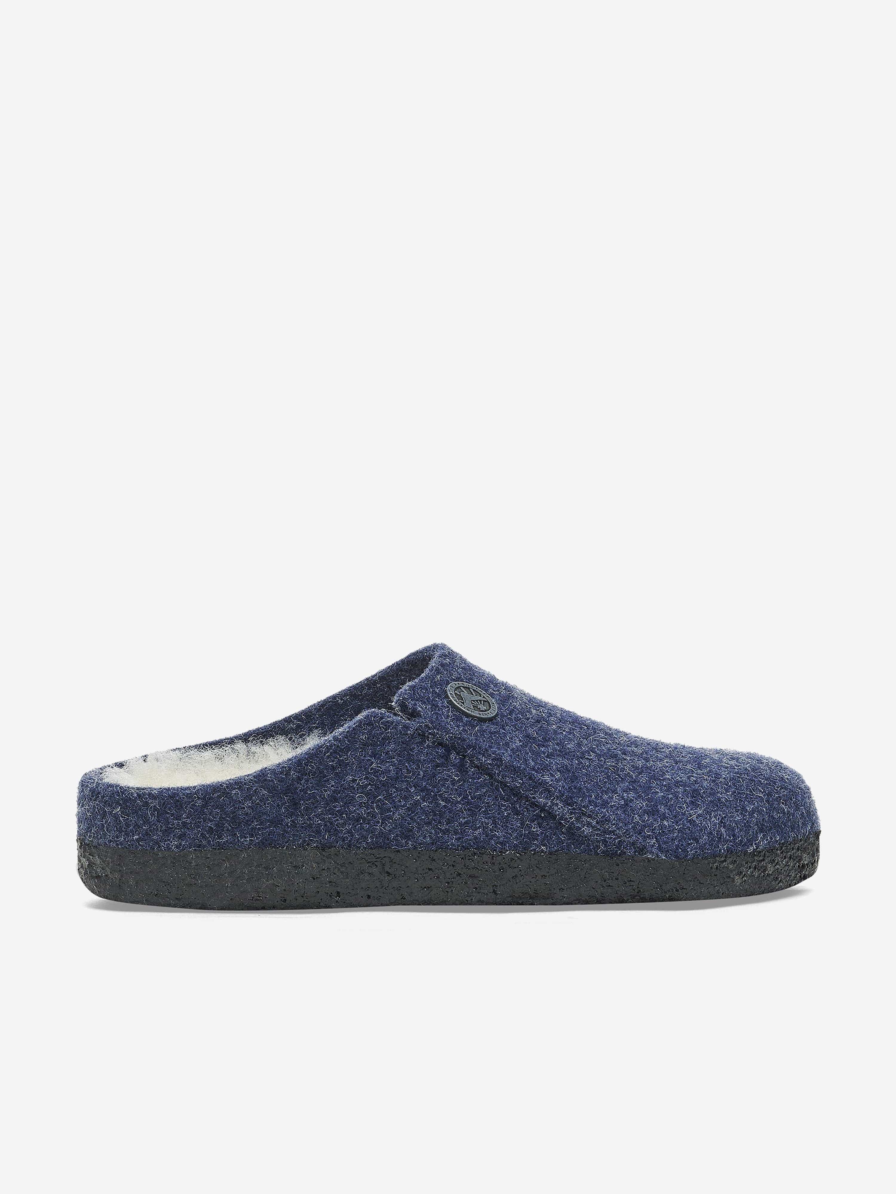 BIRKENSTOCK Boys Zermatt Shearling Slippers in Navy Visa Payment