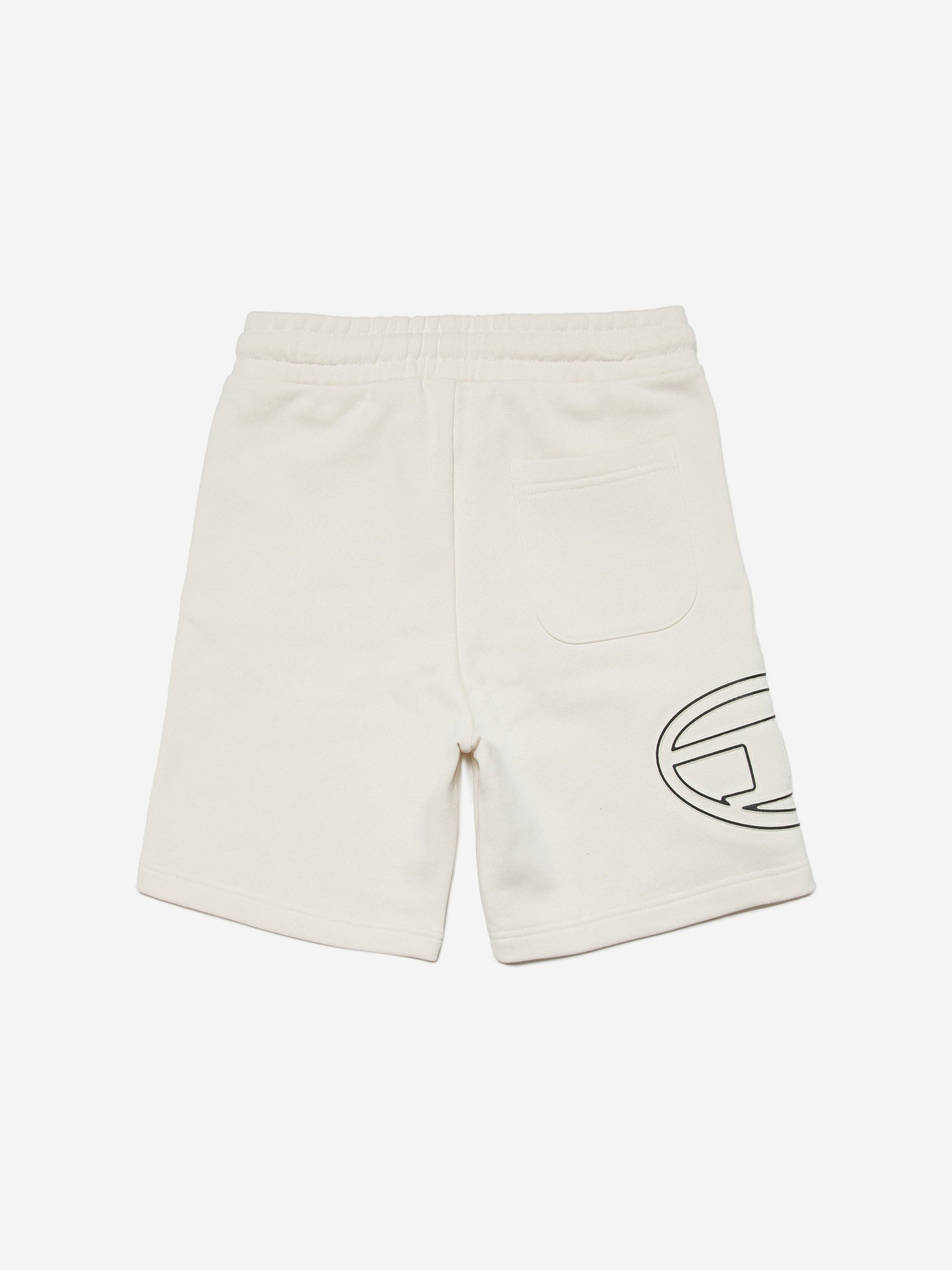 Diesel Boys Logo Shorts in Ivory Cost Online
