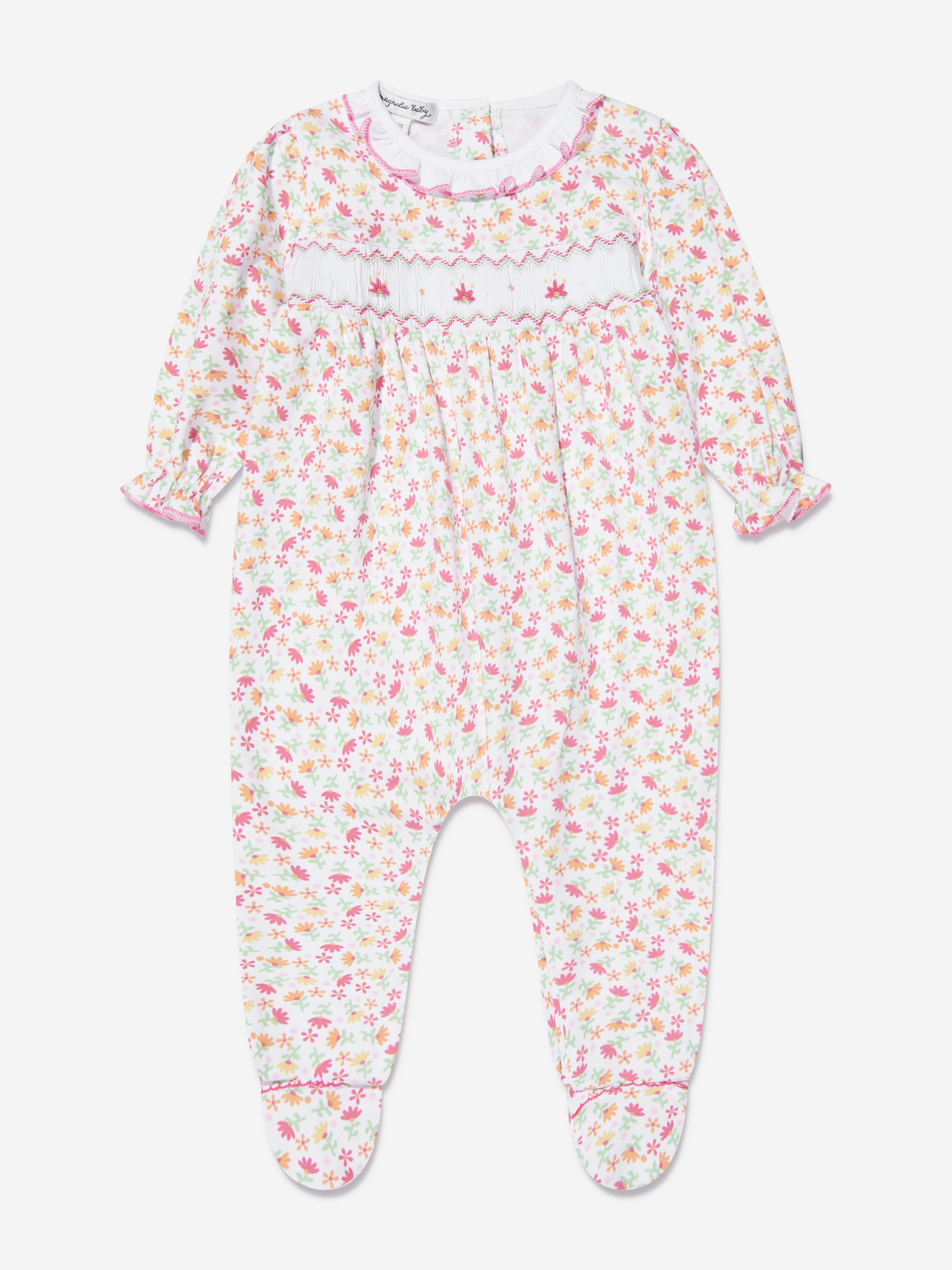 Magnolia Baby Baby Girls Smocked Babygrow in Pink Manchester Great Sale Cheap Online