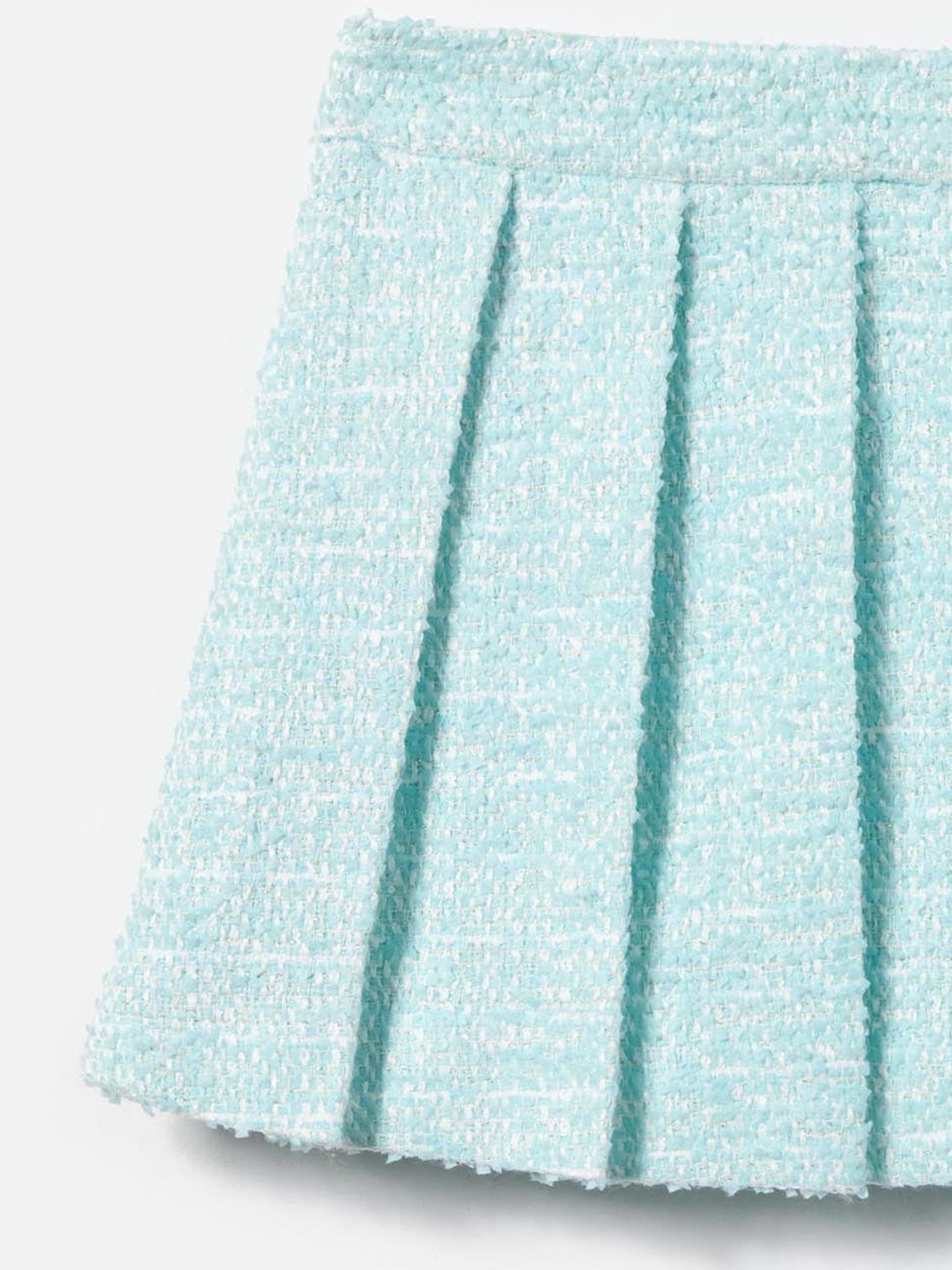 Girls Boucle Flower Sequin Skirt in Blue Low Pice Sale Online