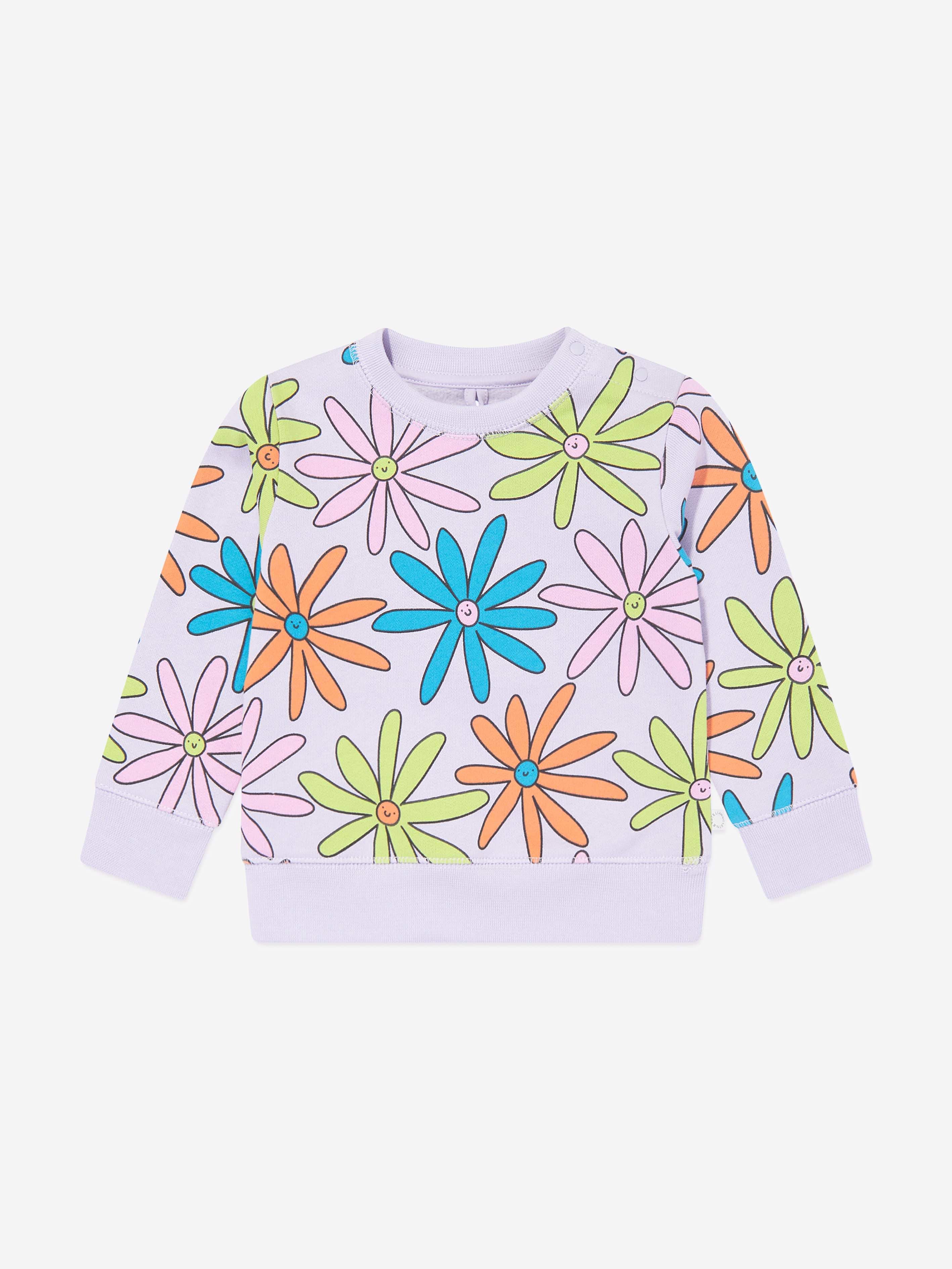 Stella McCartney Baby Girls Flower Print Sweatshirt in Purple Free Shipping Popular