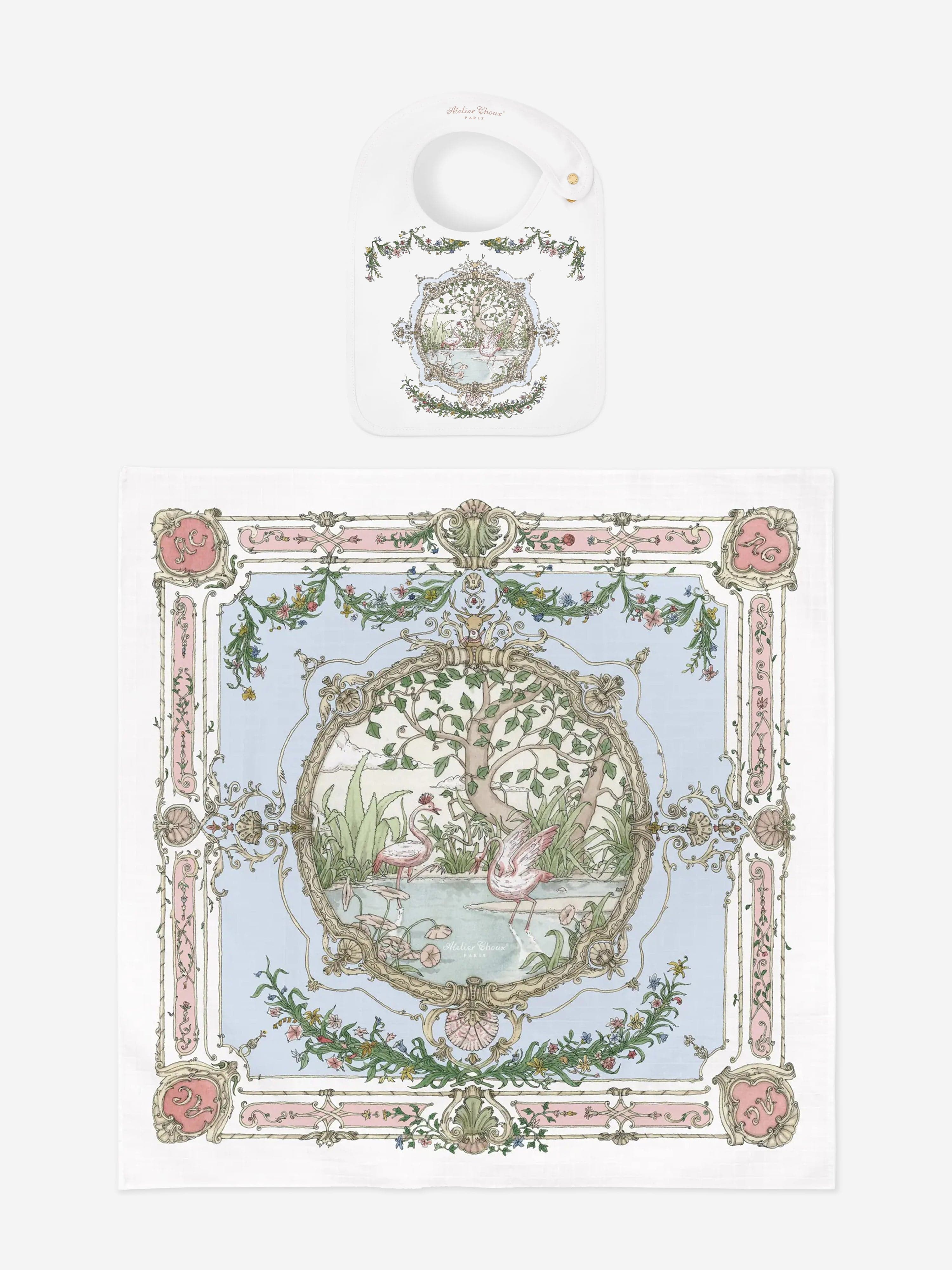 Atelier Choux Baby Tapestry - The Original Carr¨¦ and Satin Bib Set in Multicolour Sale Recommend