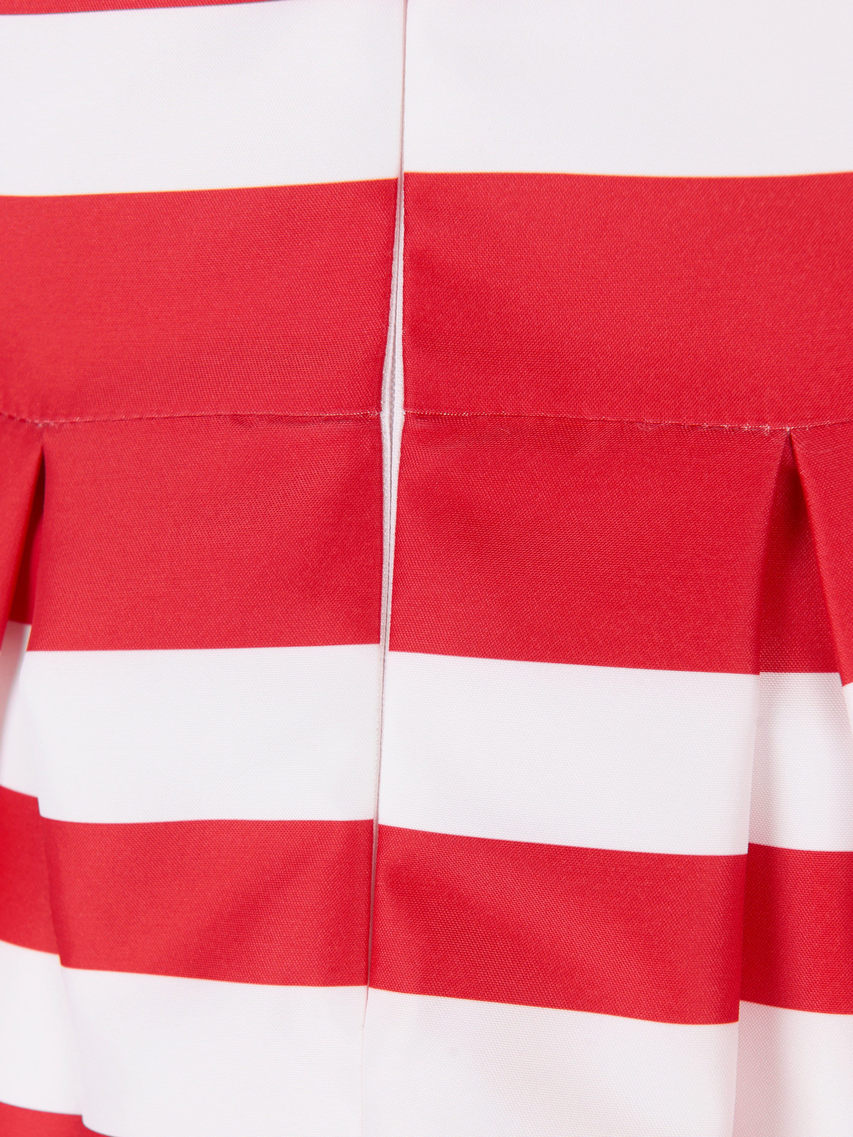 Mama Luma Girls Striped Classic Dress in Red Outlet New