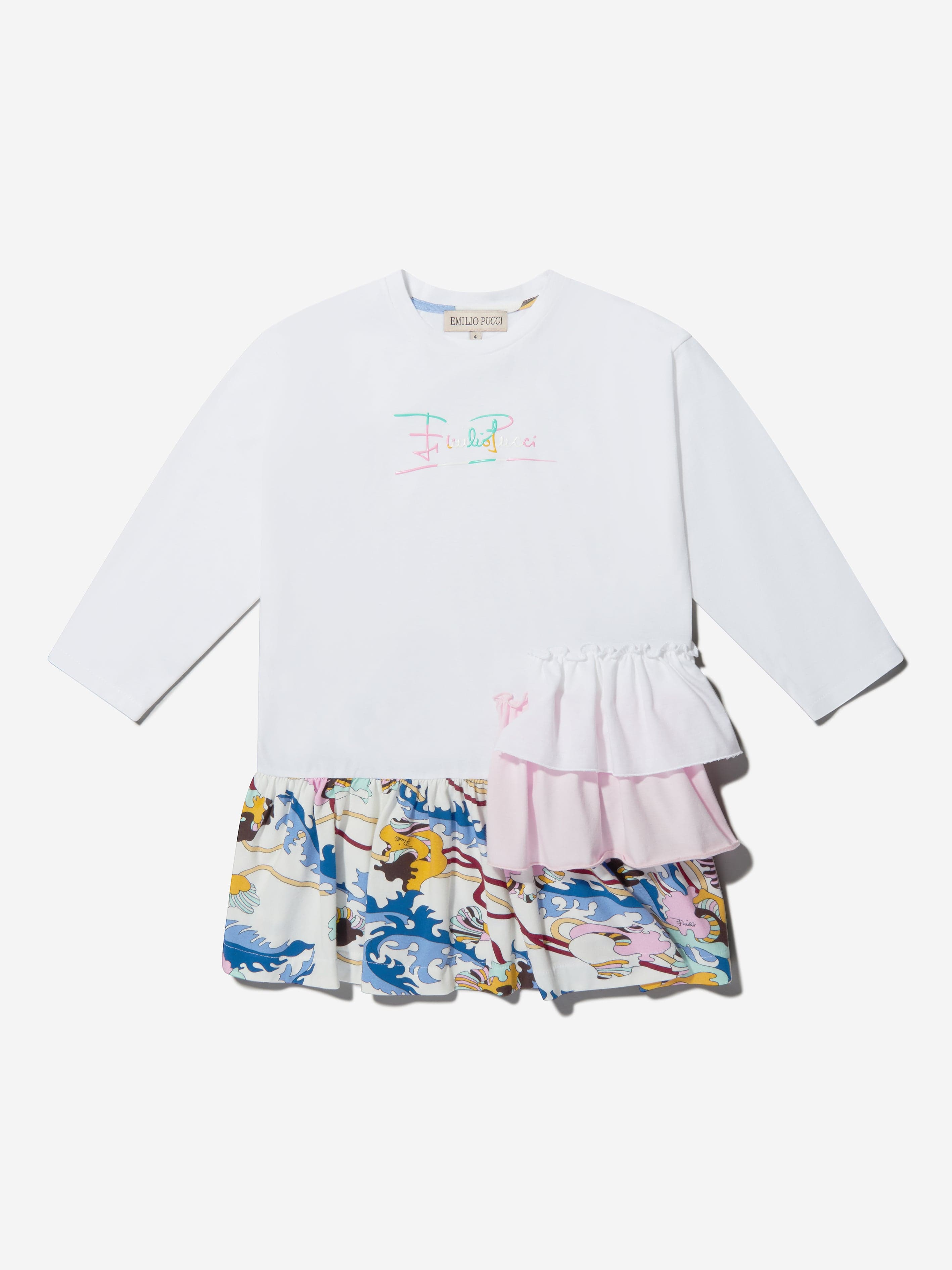 Pucci Girls Cotton Patterned Logo Dress Free Shipping Discounts