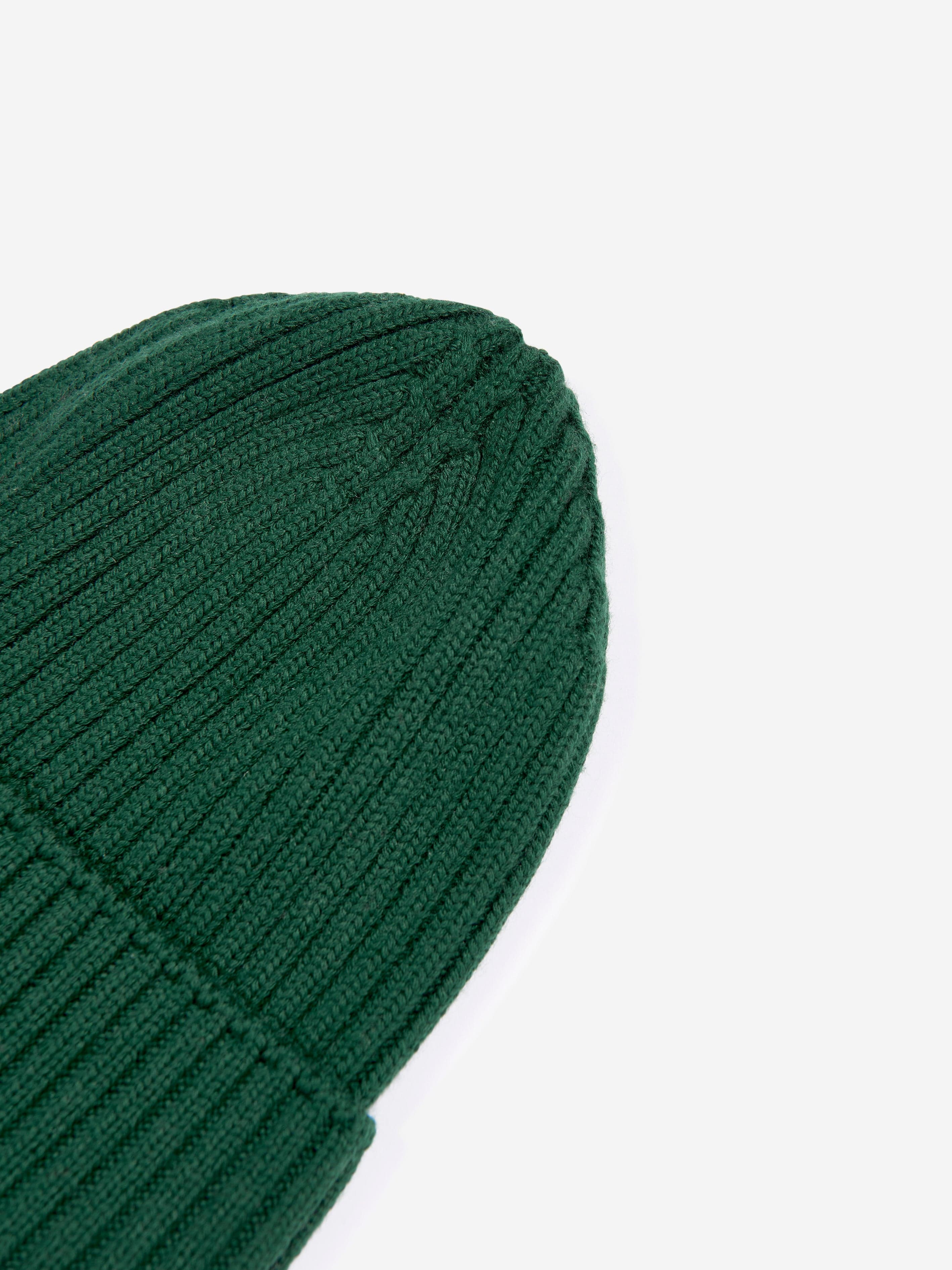 Moncler Enfant Boys Wool Beanie Hat in Green Discount