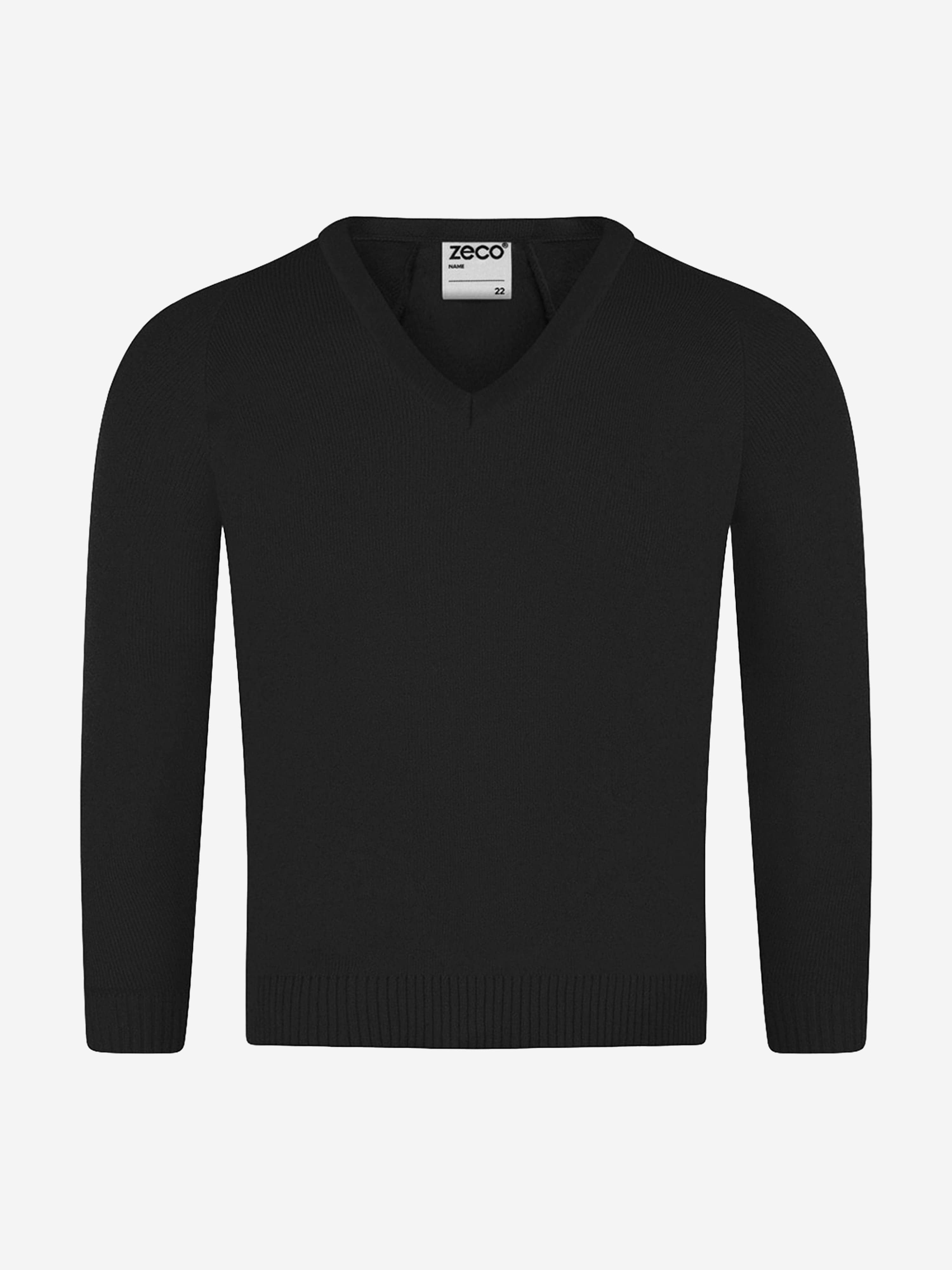 Zeco Kids School Knitted V-Neck Jumper in Black Cheap Sale Low Pice
