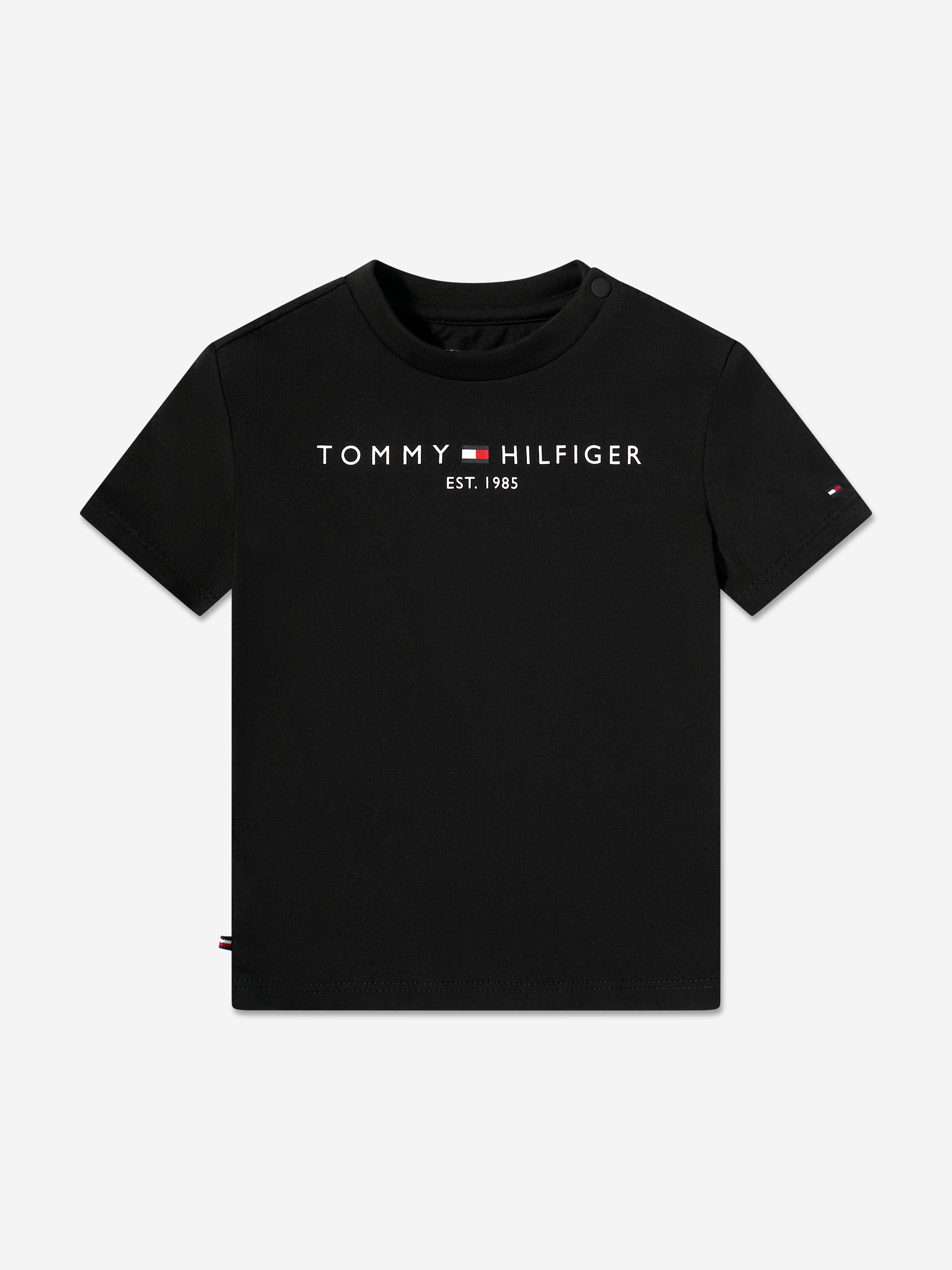 Tommy Hilfiger Baby Essential Logo T-Shirt in Black Clearance 100% Original