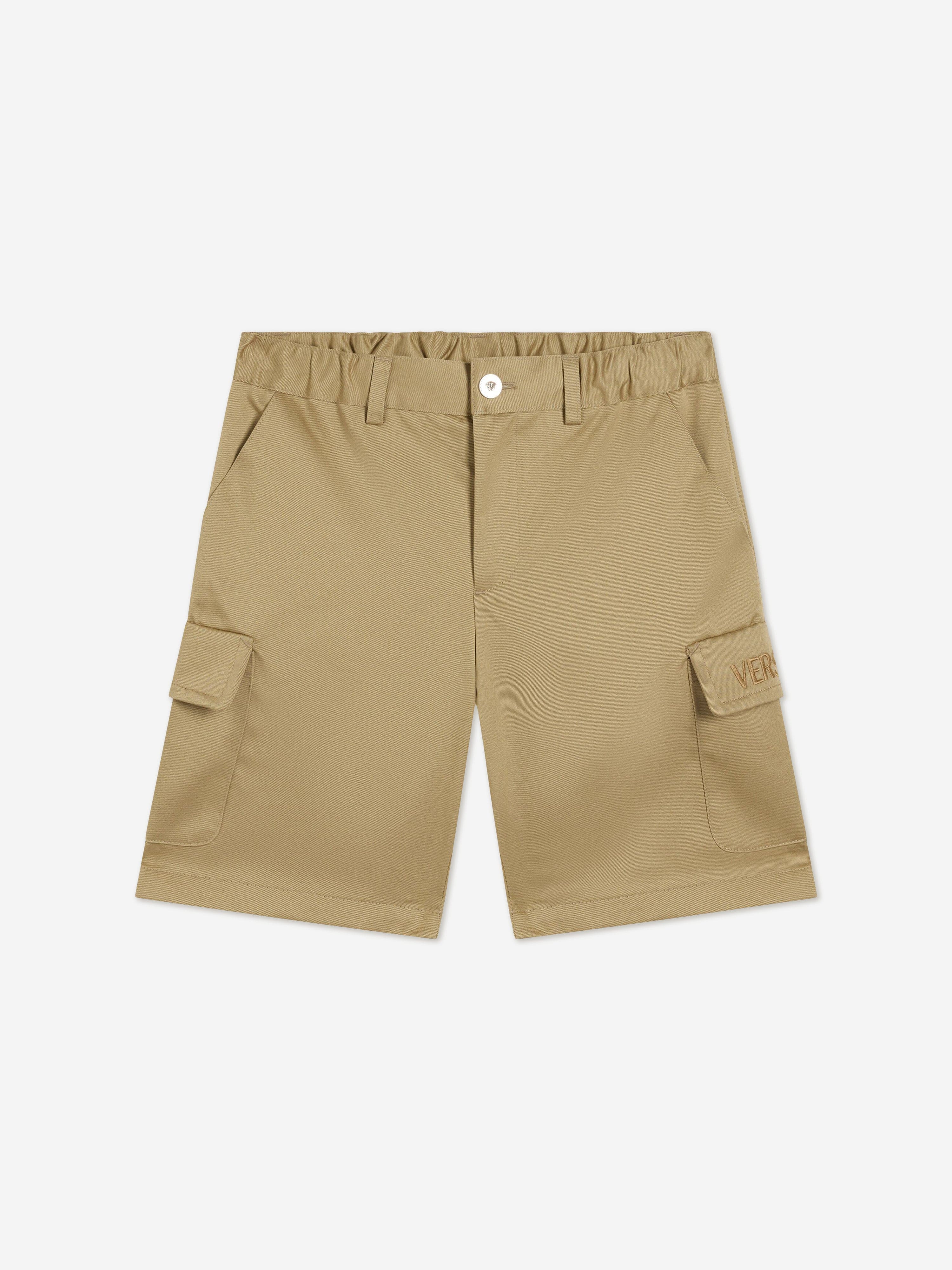 Versace Boys Logo Cargo Shorts in Beige Footlocker Online