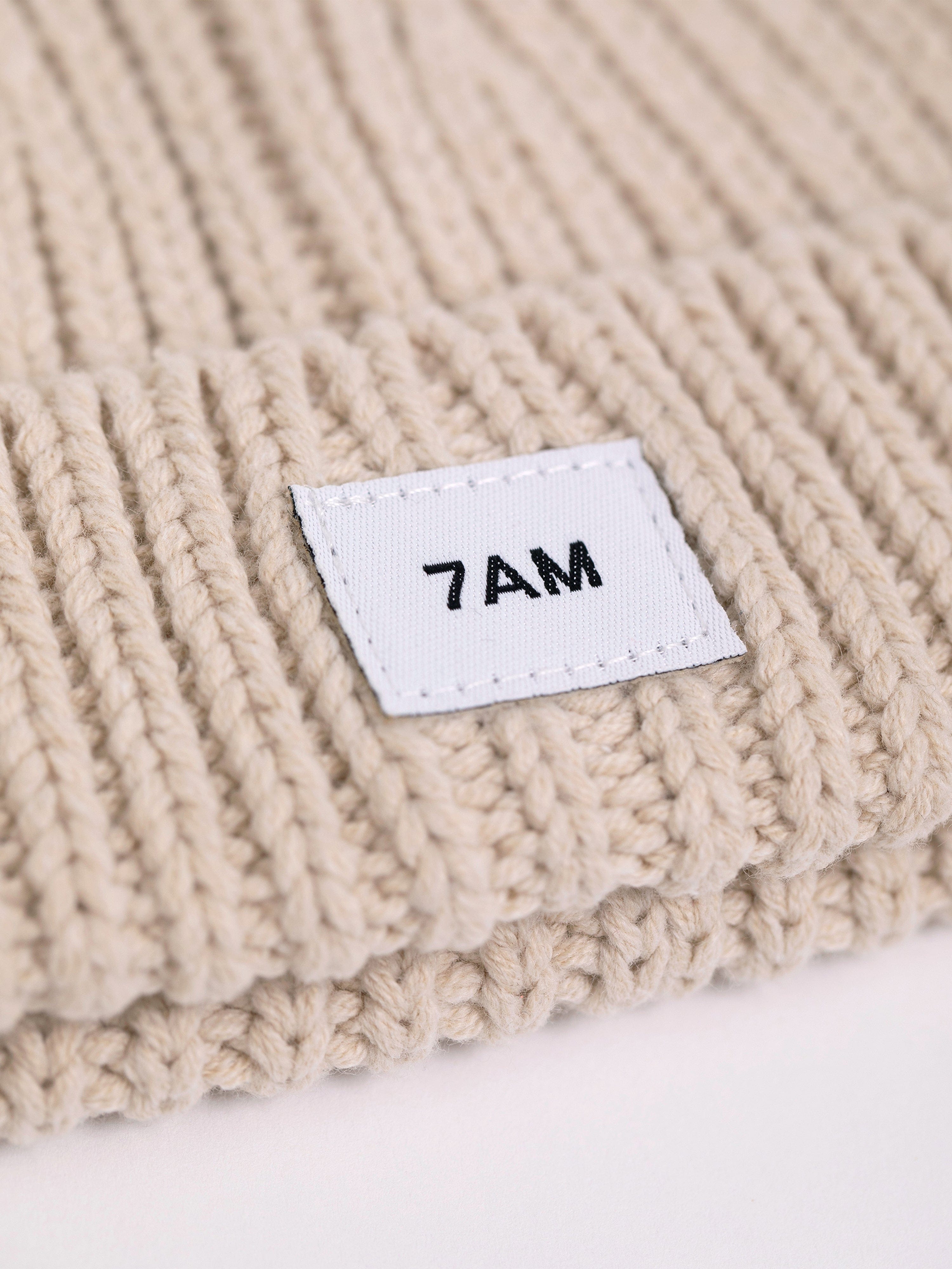 7AM Enfant Baby Chunky Beanie Hat in Beige Order Cheap Online