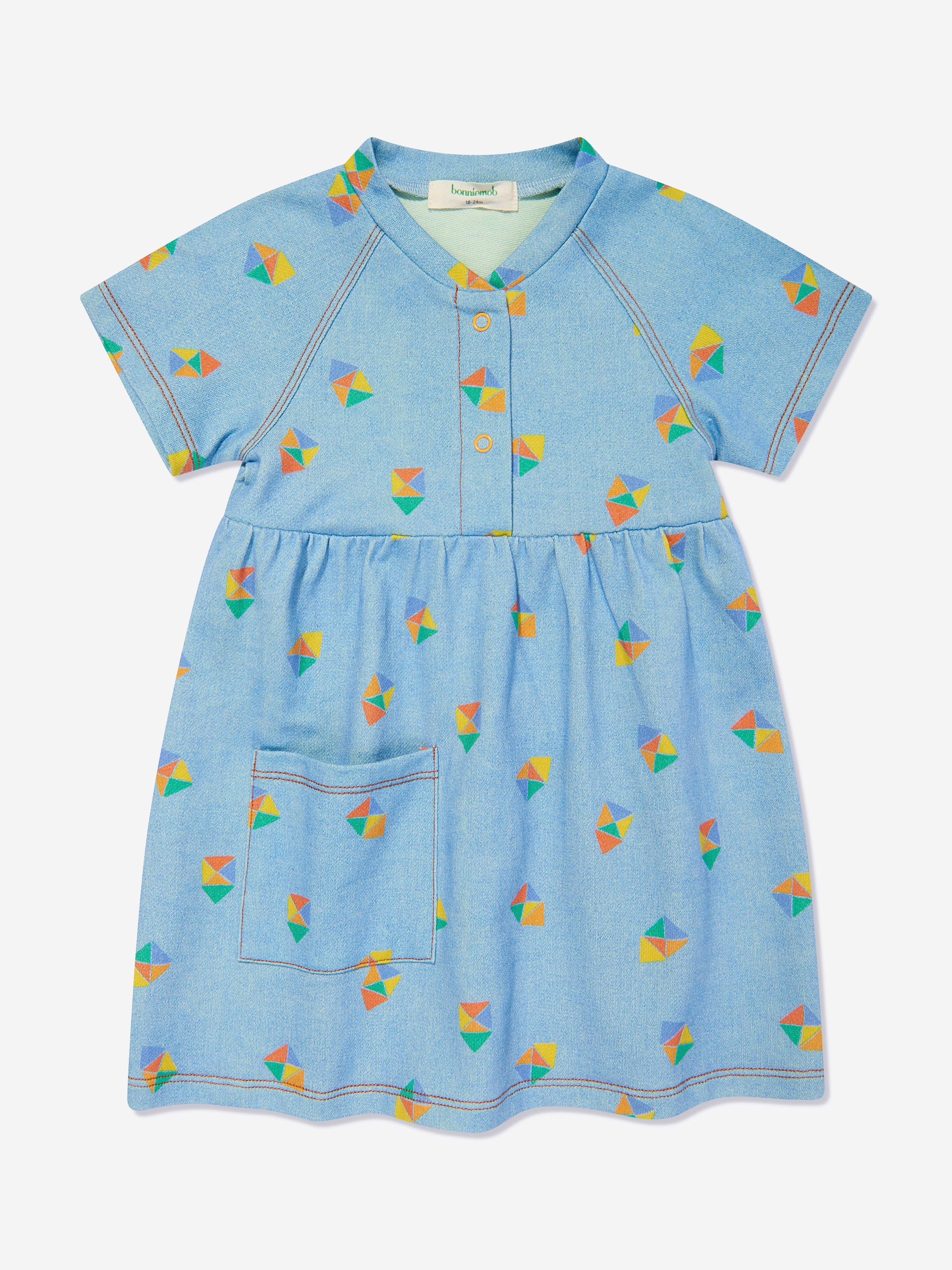 The Bonnie Mob Girls Mermaid Beach Denim Pocket Dress in Blue Cheap Sale Popular