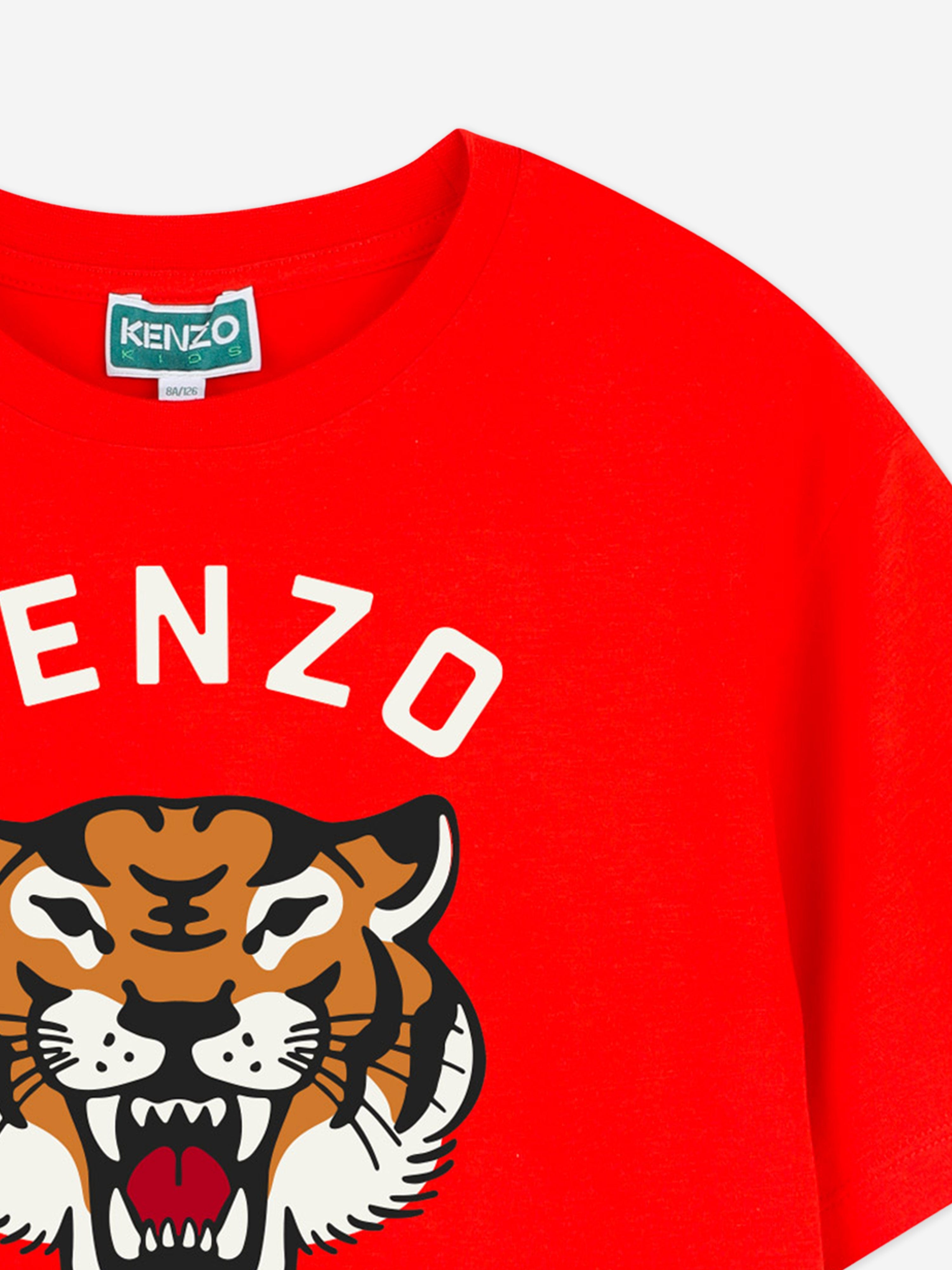 Boys Tiger T-Shirt in Red Buy Cheap 100% Original