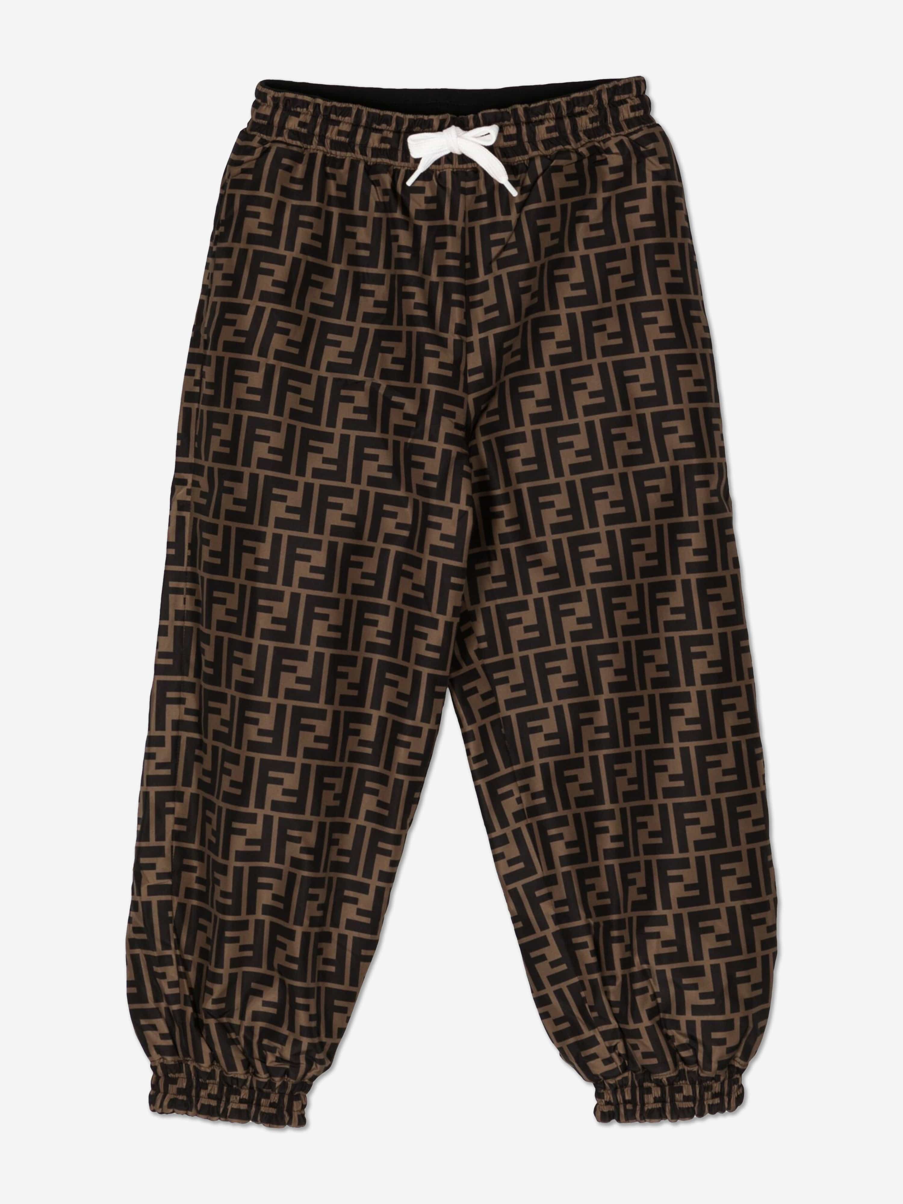Fendi Kids FF Logo Joggers in Brown Inexpensive Cheap Online