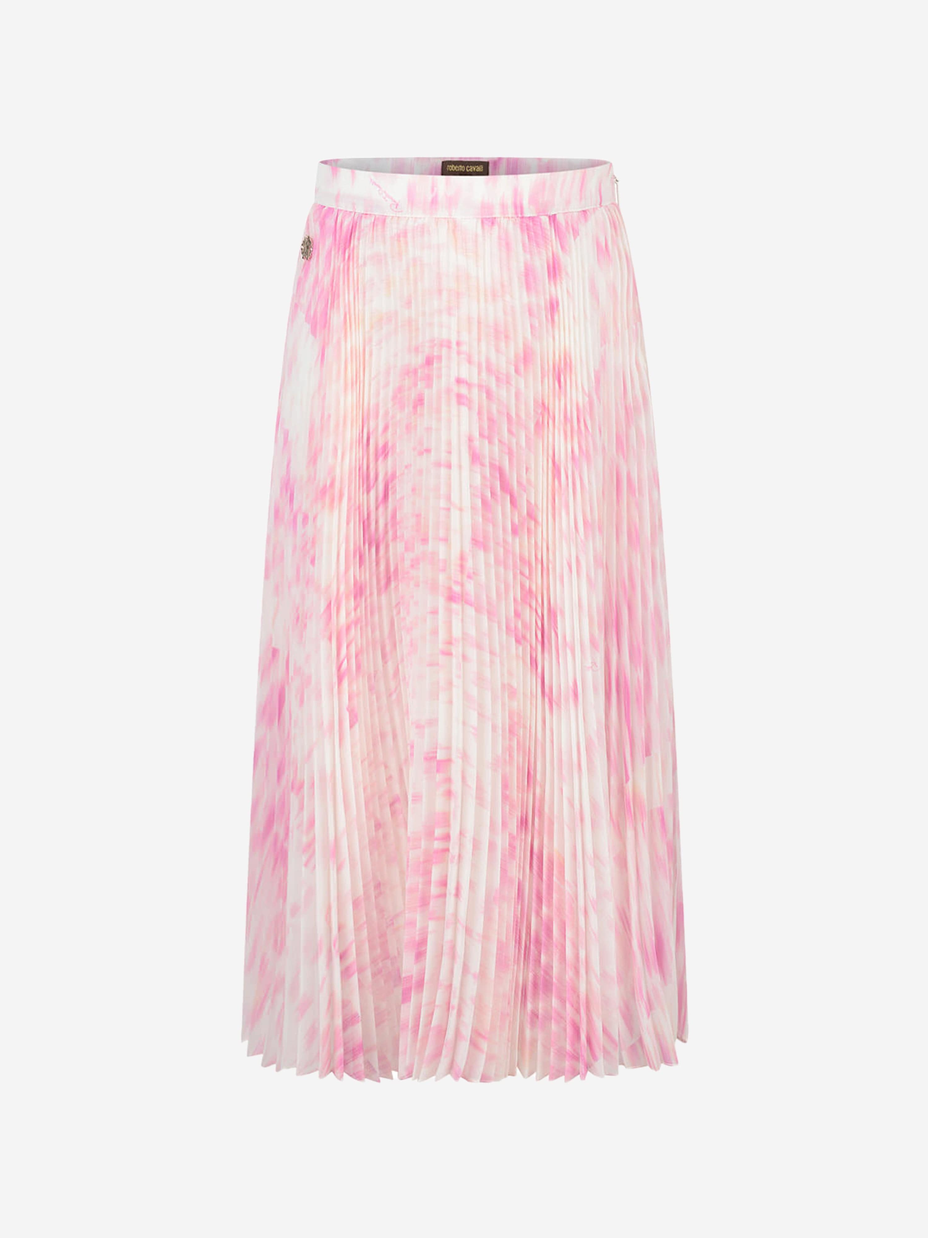 Roberto Cavalli Girls Leopard Print Pleated Skirt Free Shipping 2025 New