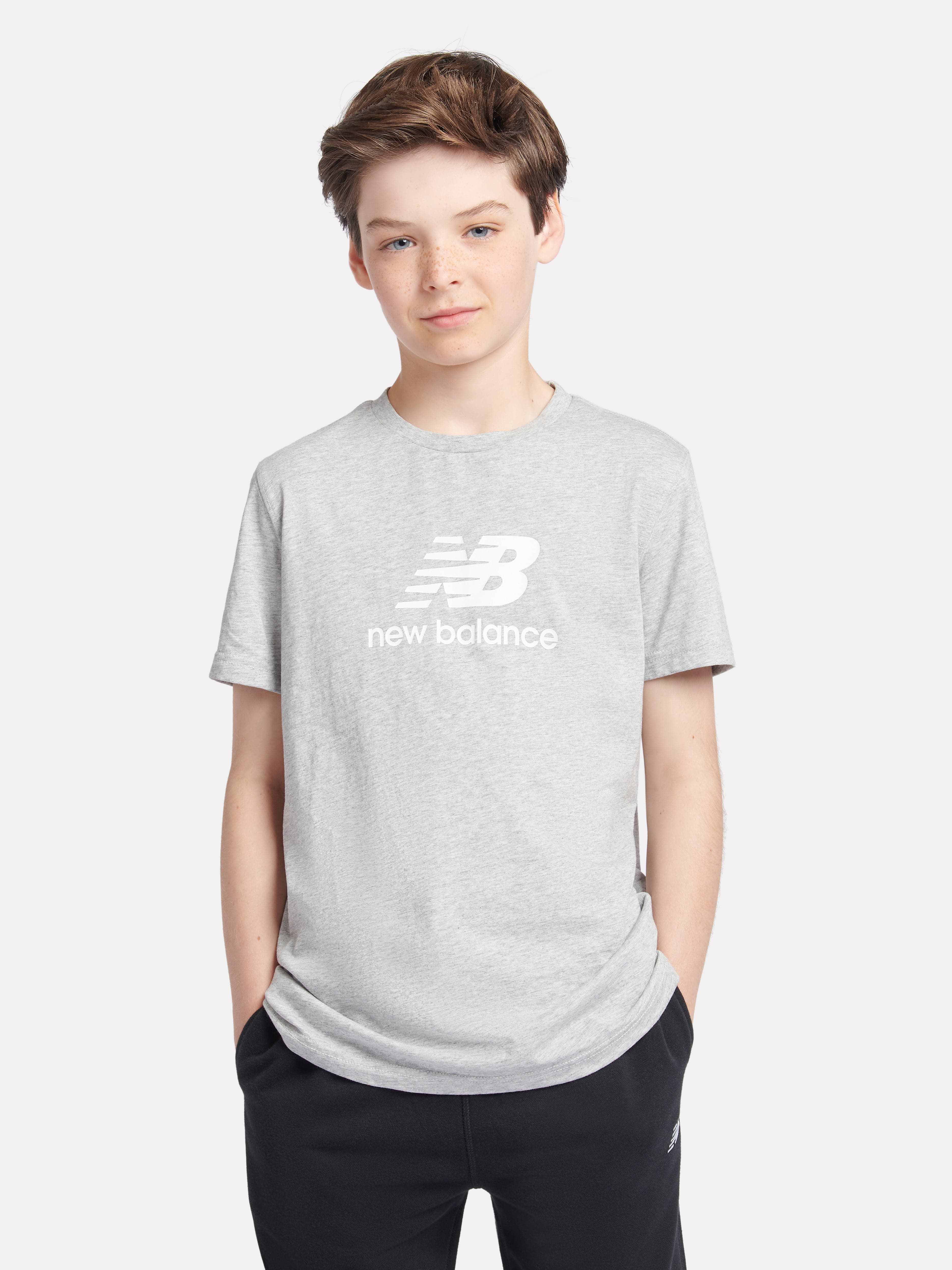 New Balance Boys Jersey Stacked Logo T-Shirt in Grey Footlocker Finishline Cheap Pice