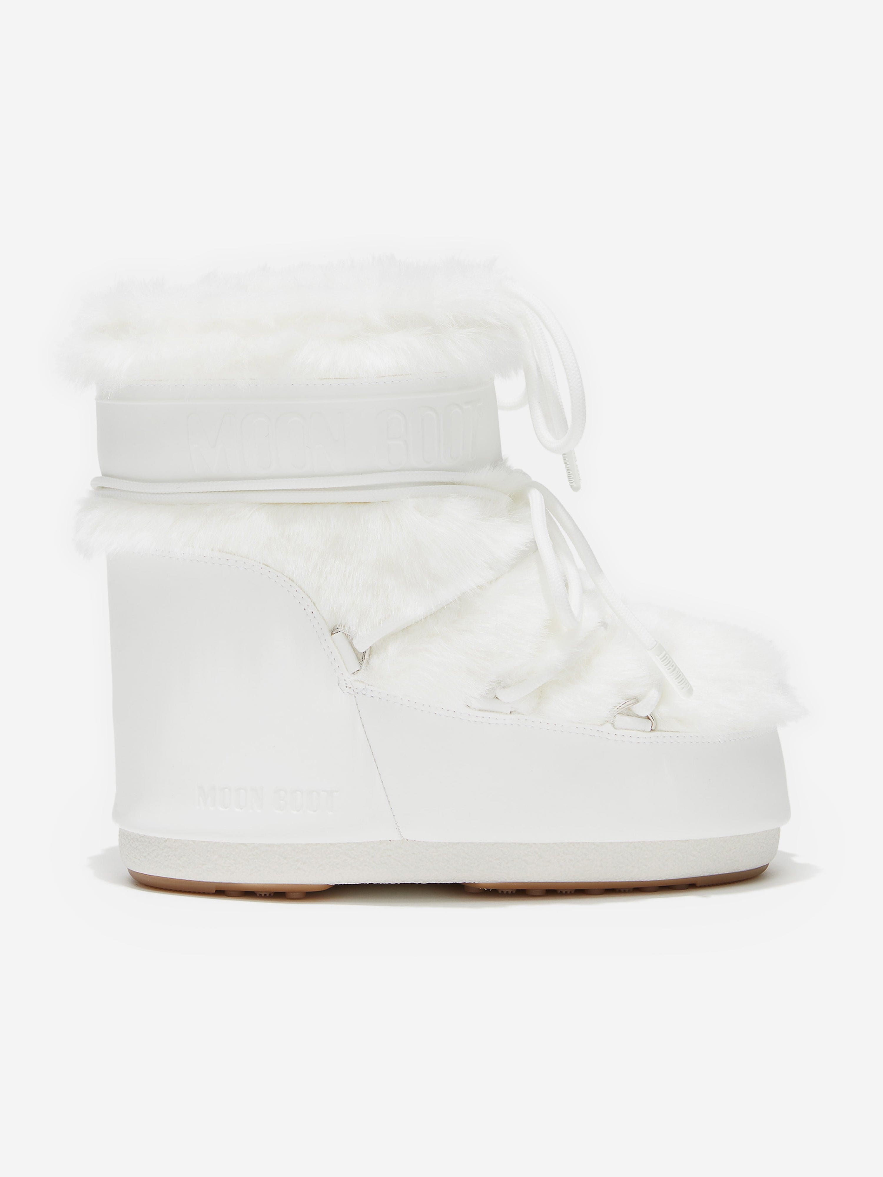 Moon Boot Kids Icon Low Faux Fur Boots in White Pick A Best
