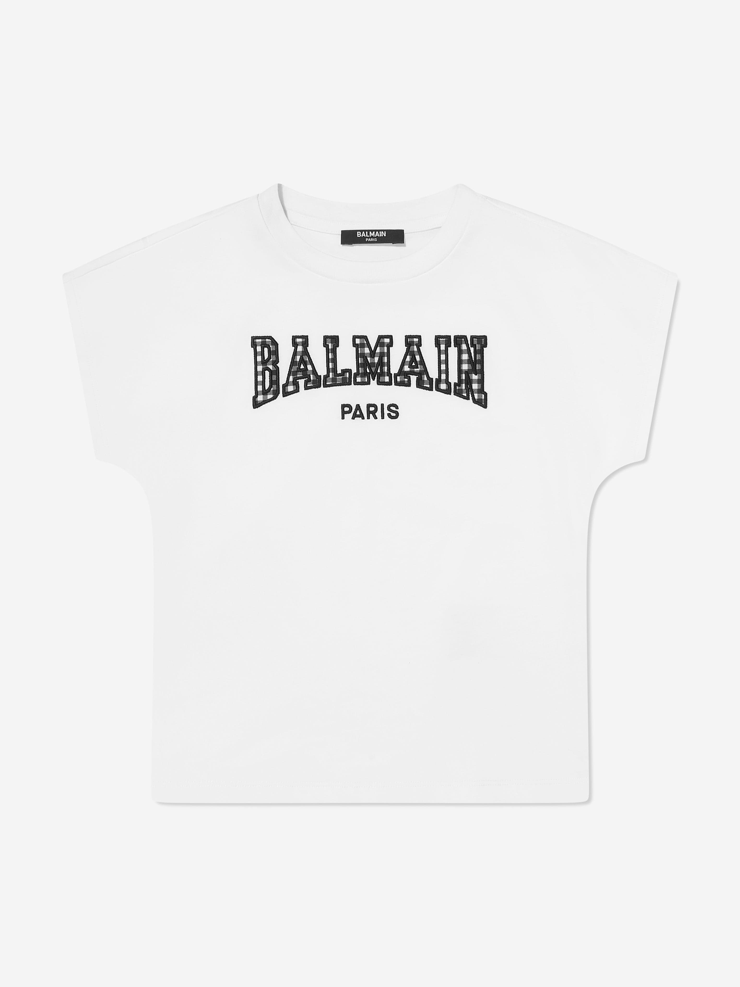 Balmain Girls Logo T-Shirt in White Free Shipping Wholesale Pice