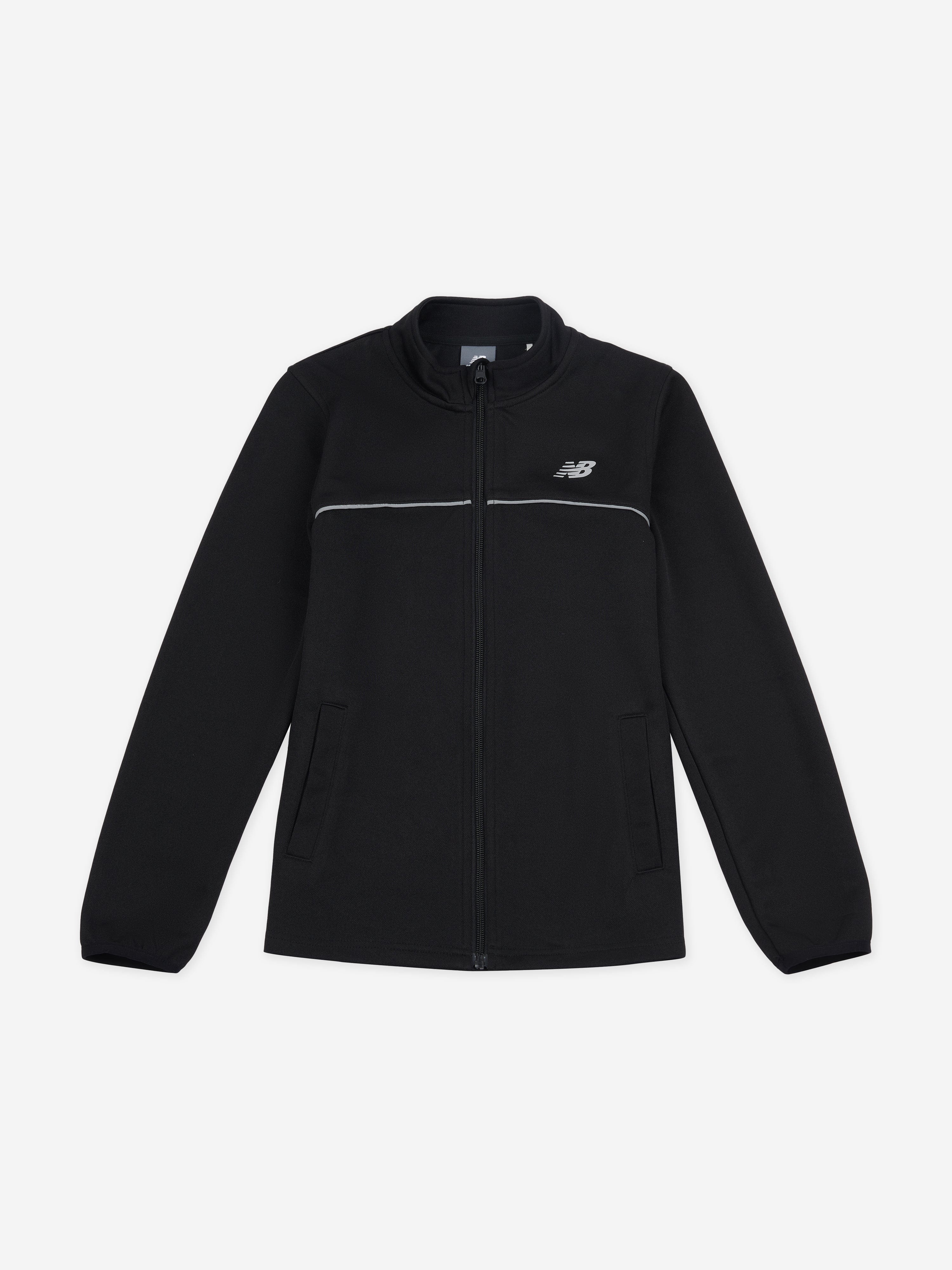 New Balance Boys Tricot Funnel Zip Up Top in Black Explore Online