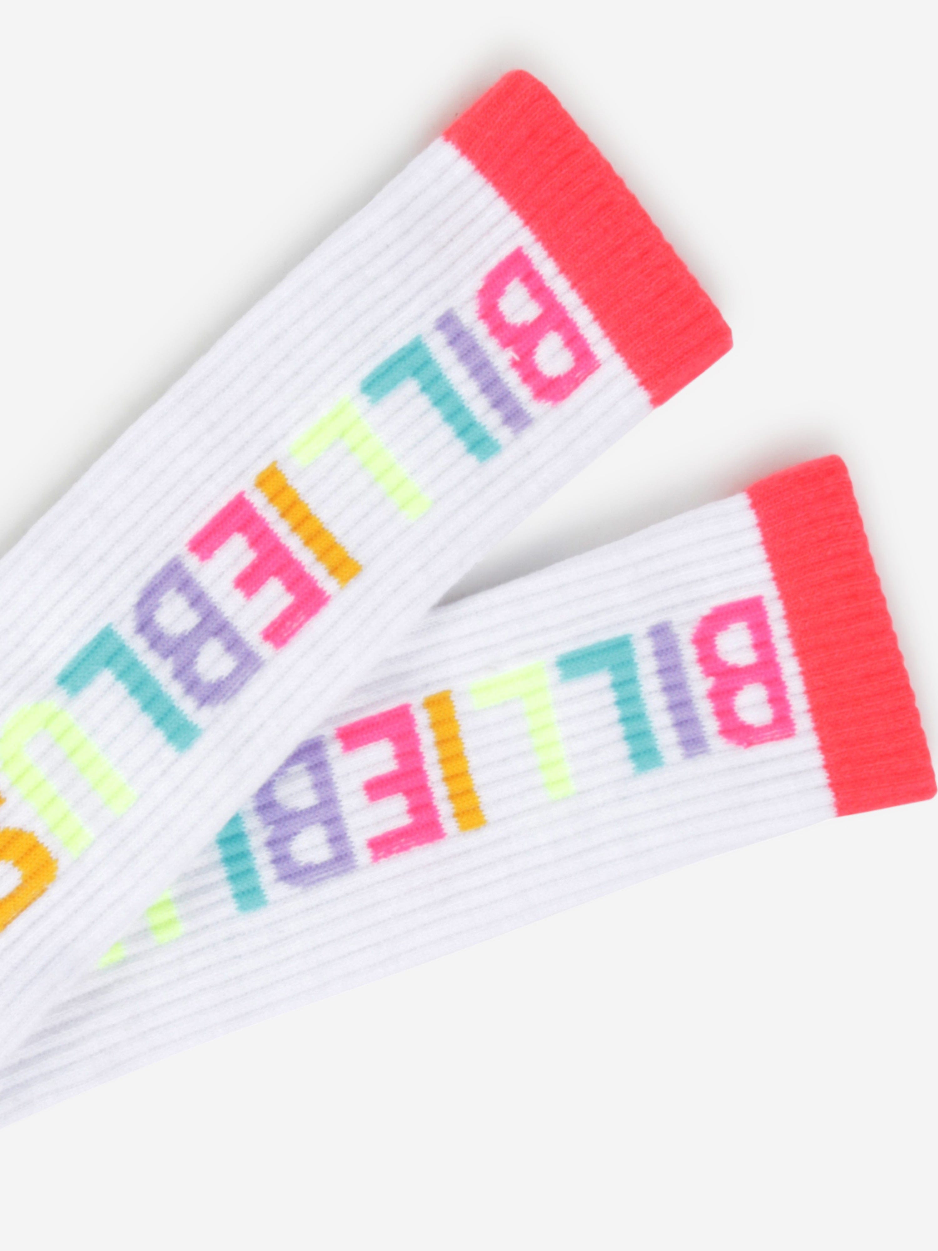 Billieblush Girls Logo High Socks in White Discount Latest