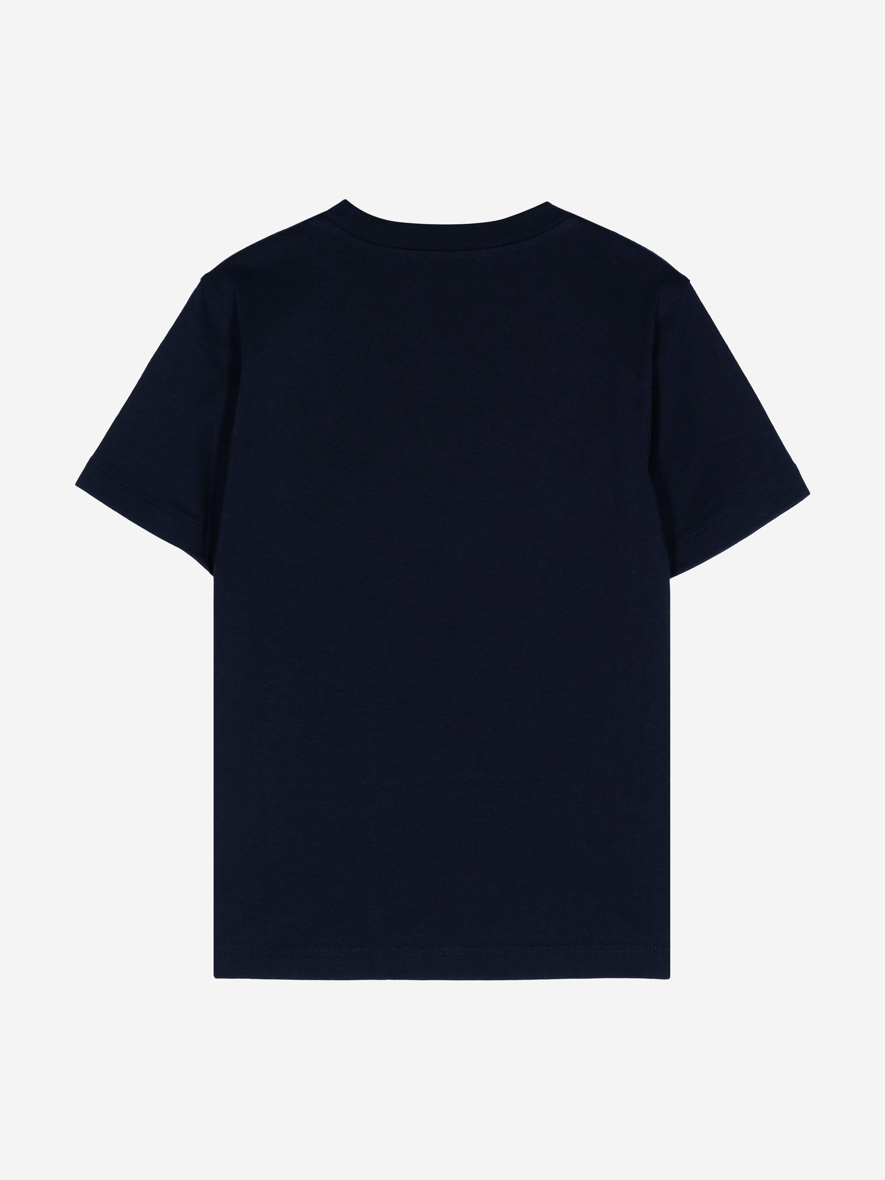 Moncler Enfant Boys Logo T-Shirt in Navy Extremely Cheap Pice