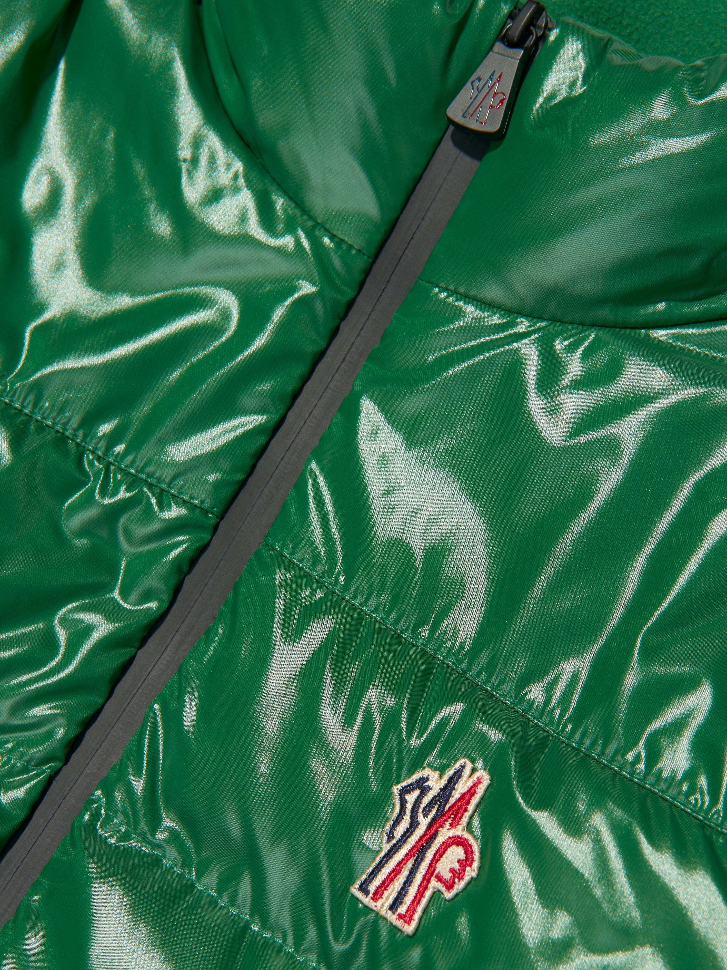 Moncler Grenoble Kids Down Padded Zip Up Cardigan in Green Cheap Manchester