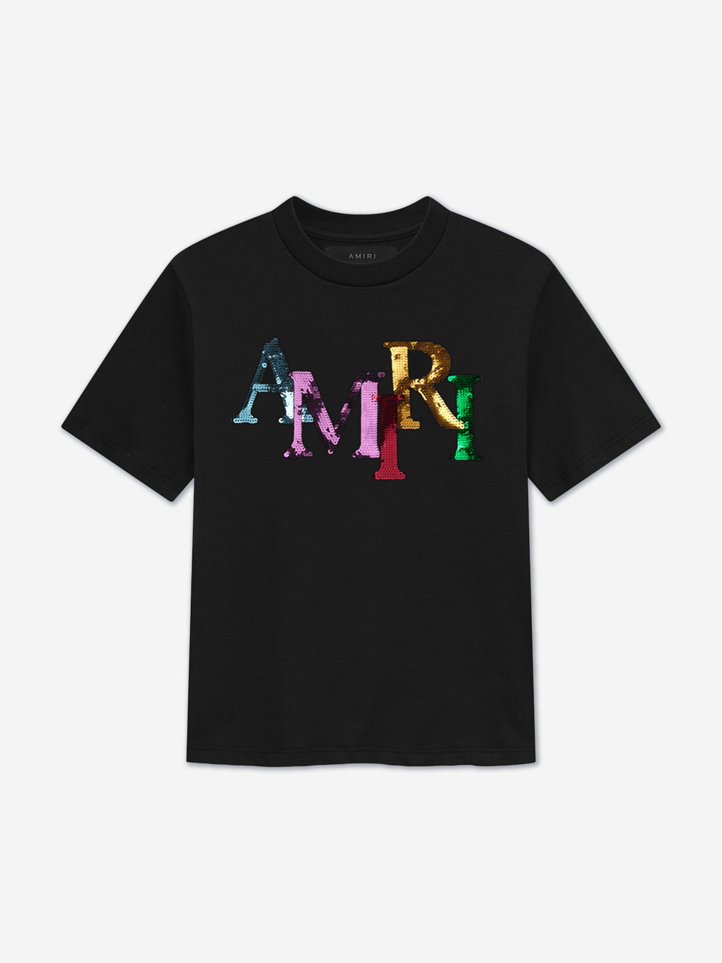 Kids Staggered Sequin T-Shirt in Black Cheap Visit