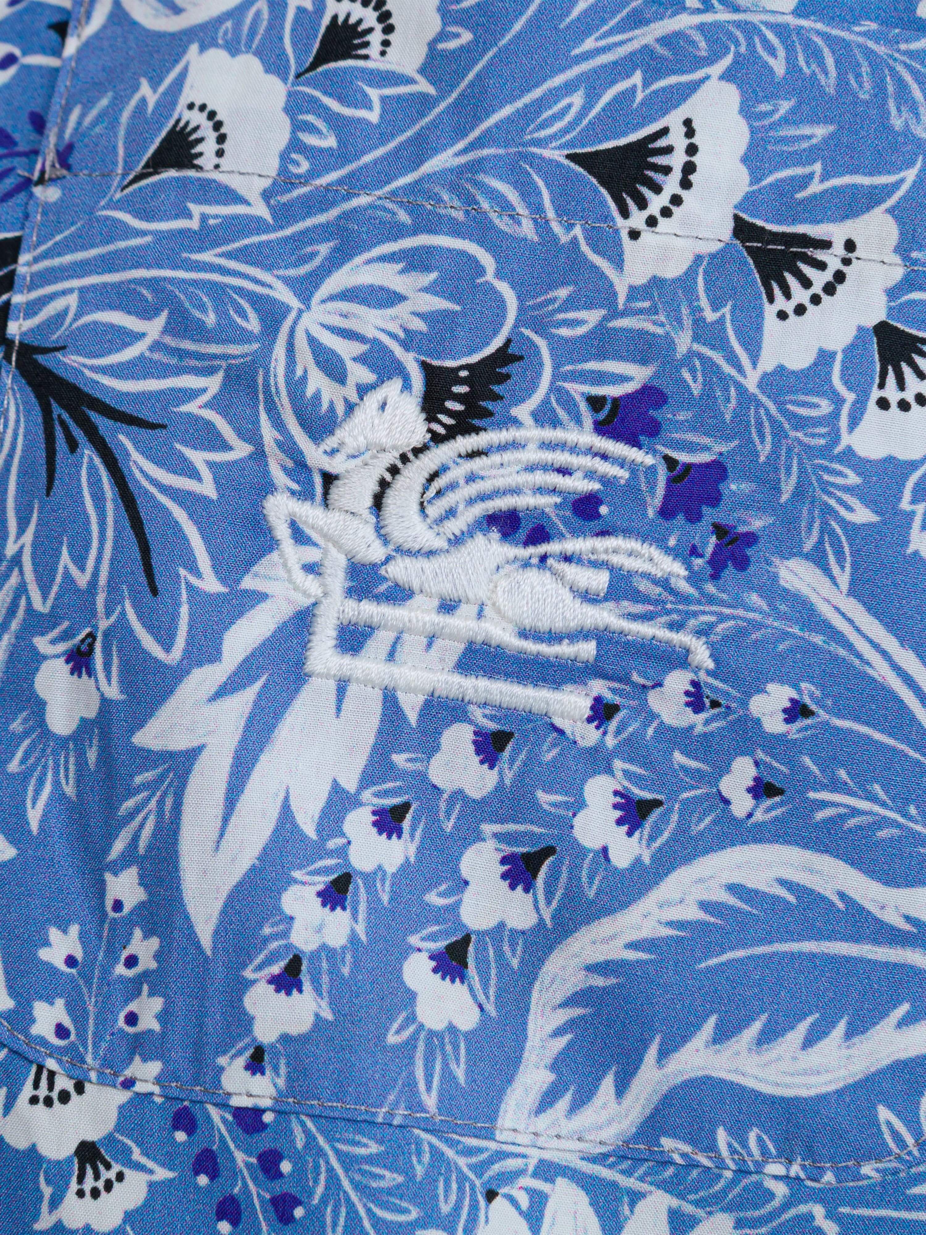 Etro Boys Floral Paisley Shirt in Blue Visa Payment For Sale