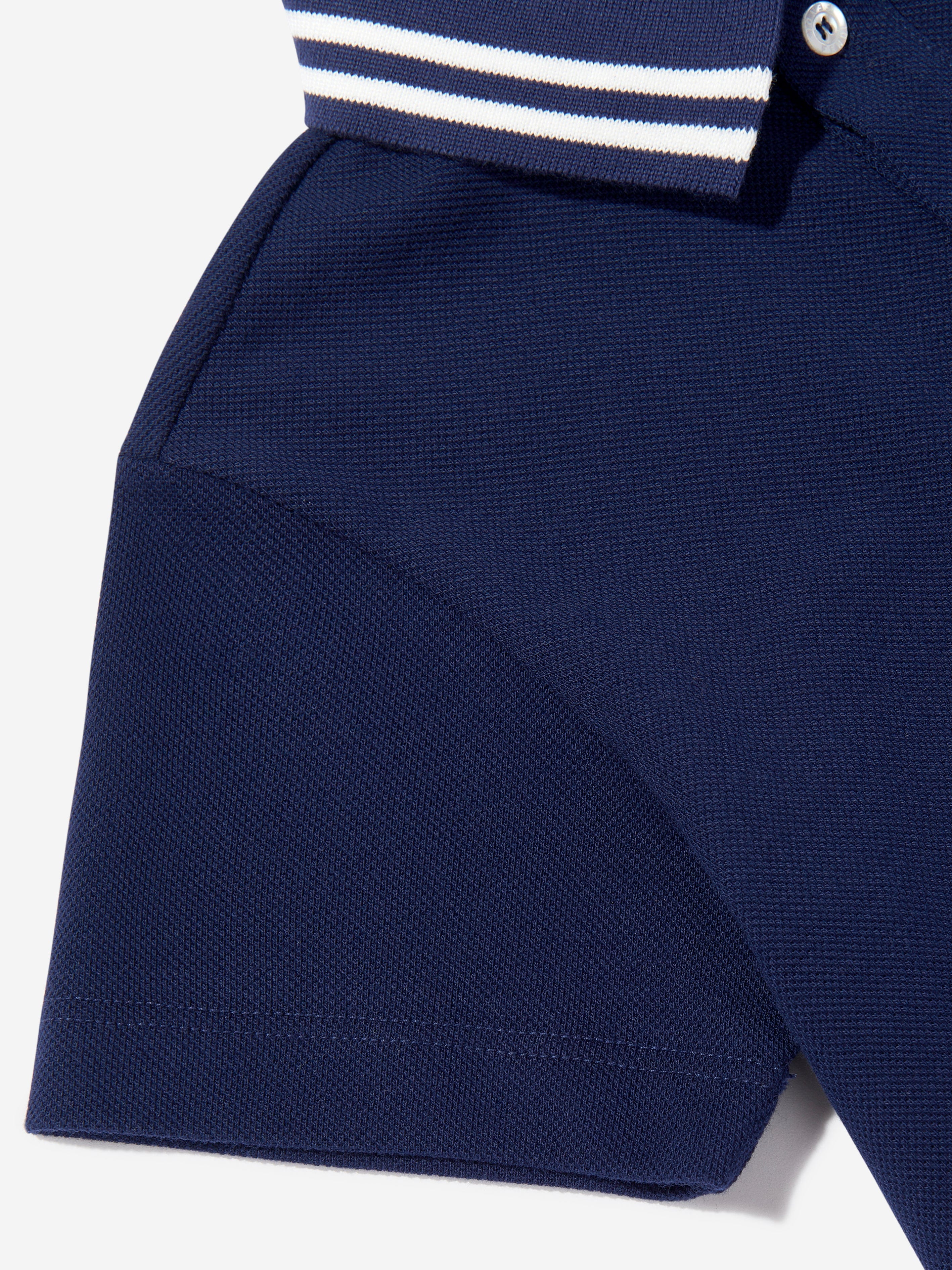 Fendi Boys FF Logo Polo Shirt in Navy Excellent Sale Online
