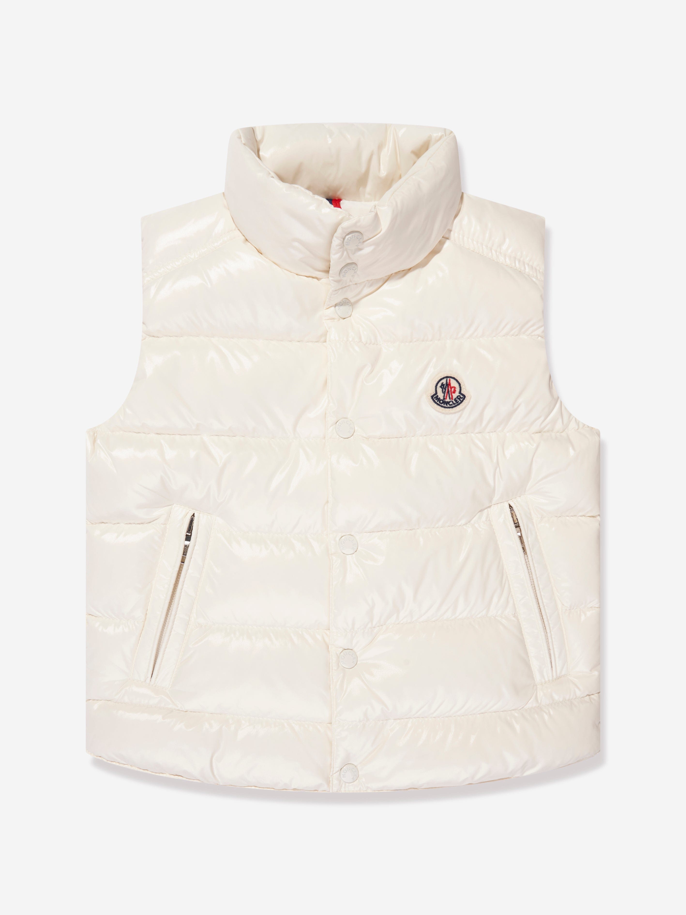 Moncler Enfant Boys Down Padded Tib Gilet in White Clearance Store Sale Online