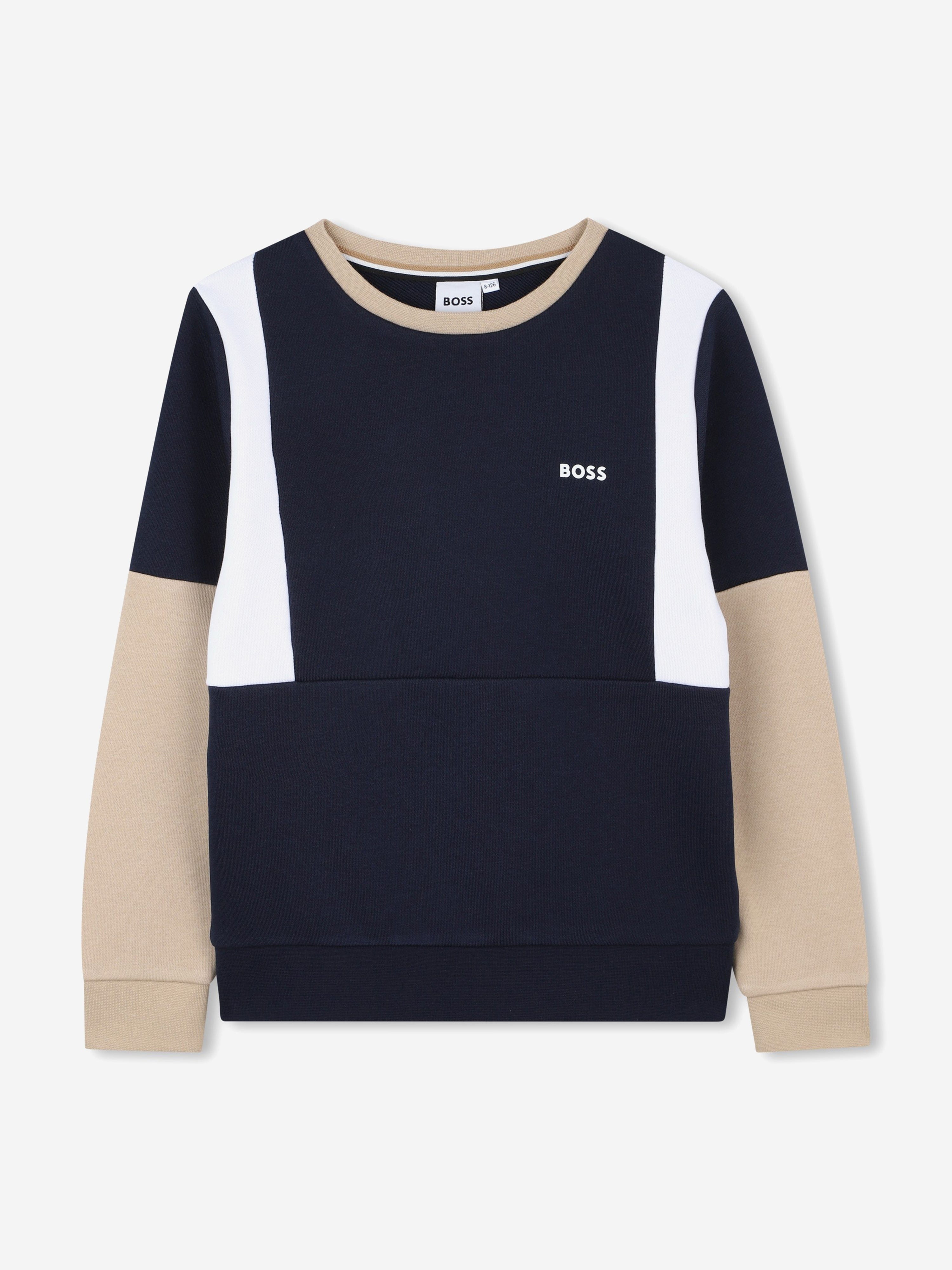 BOSS Boys Contrast Sweatshirt in Navy 2025 Newest Sale Online