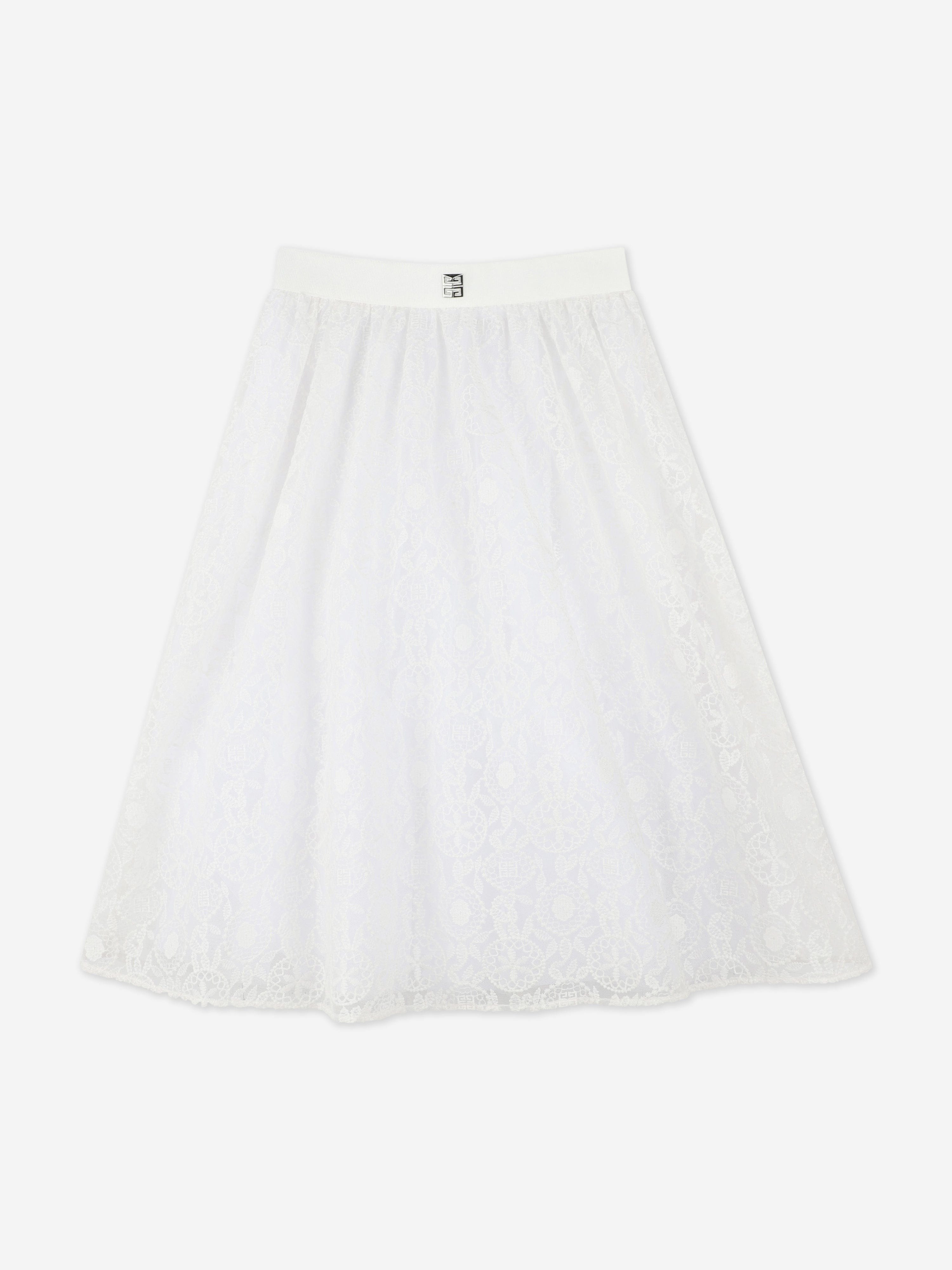 Girls Logo Tulle Skirt in White Cheap 100% Authentic