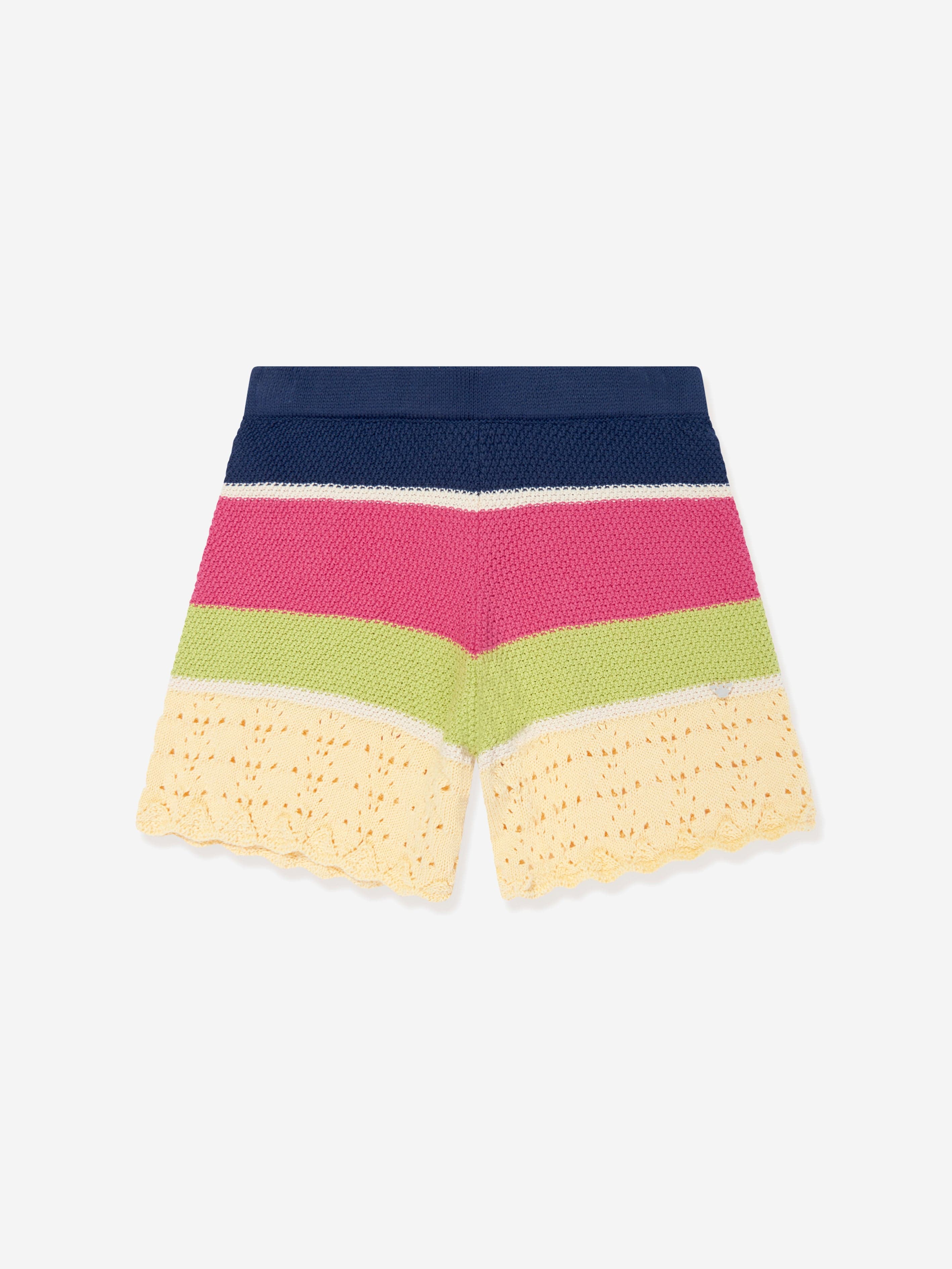 Emporio Armani Girls Crochet Knit Shorts in Multicolour Sale Recommend